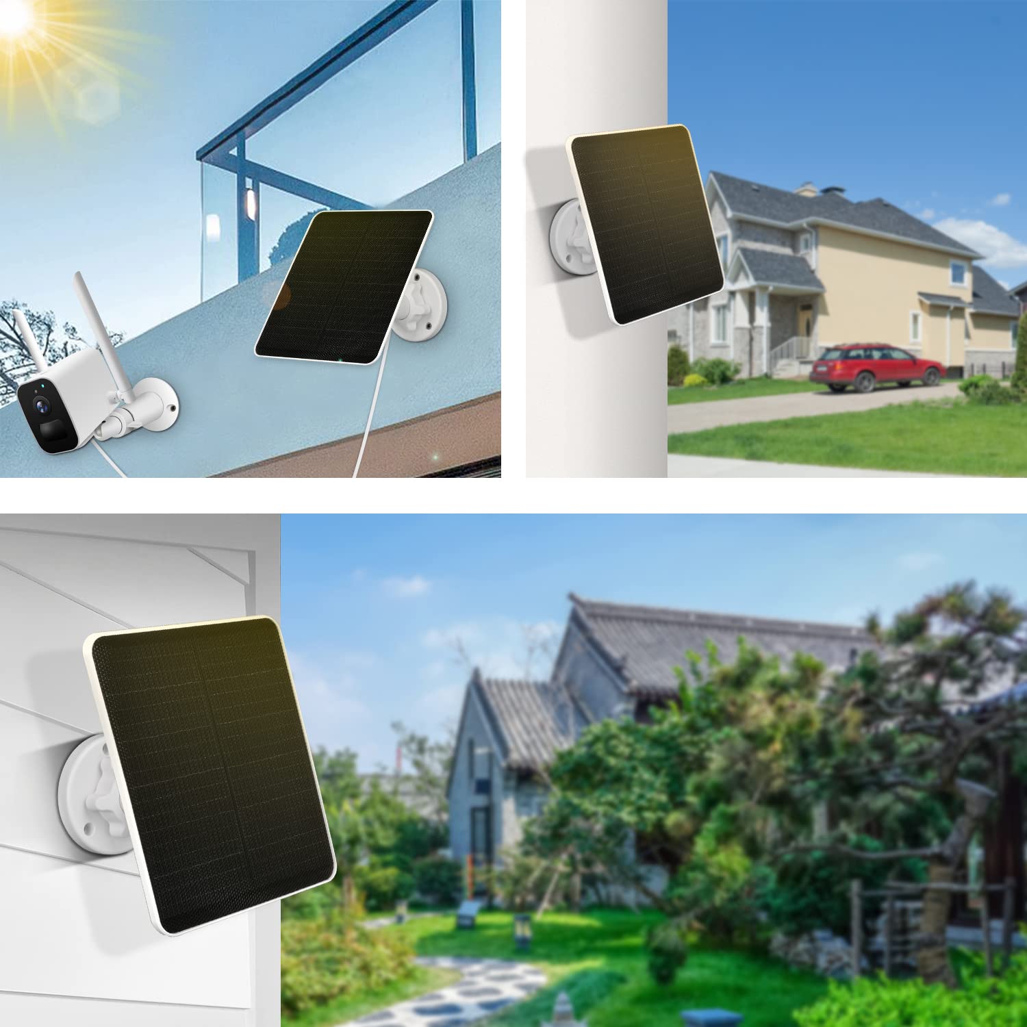 6W Solar Panel For Wyze Cam Outdoor,Compatible With Rechargeable Battery Powered Surveillance Camera, Micro Usb Solar Panel For