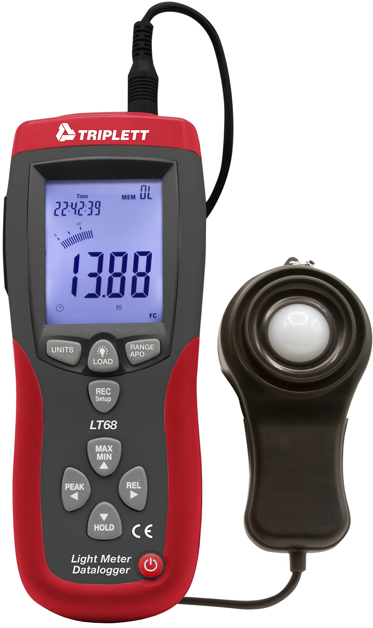 Triplett Lt68 Light Meter/Datalogger Up To 400,000 Lux / 40,000 Fc