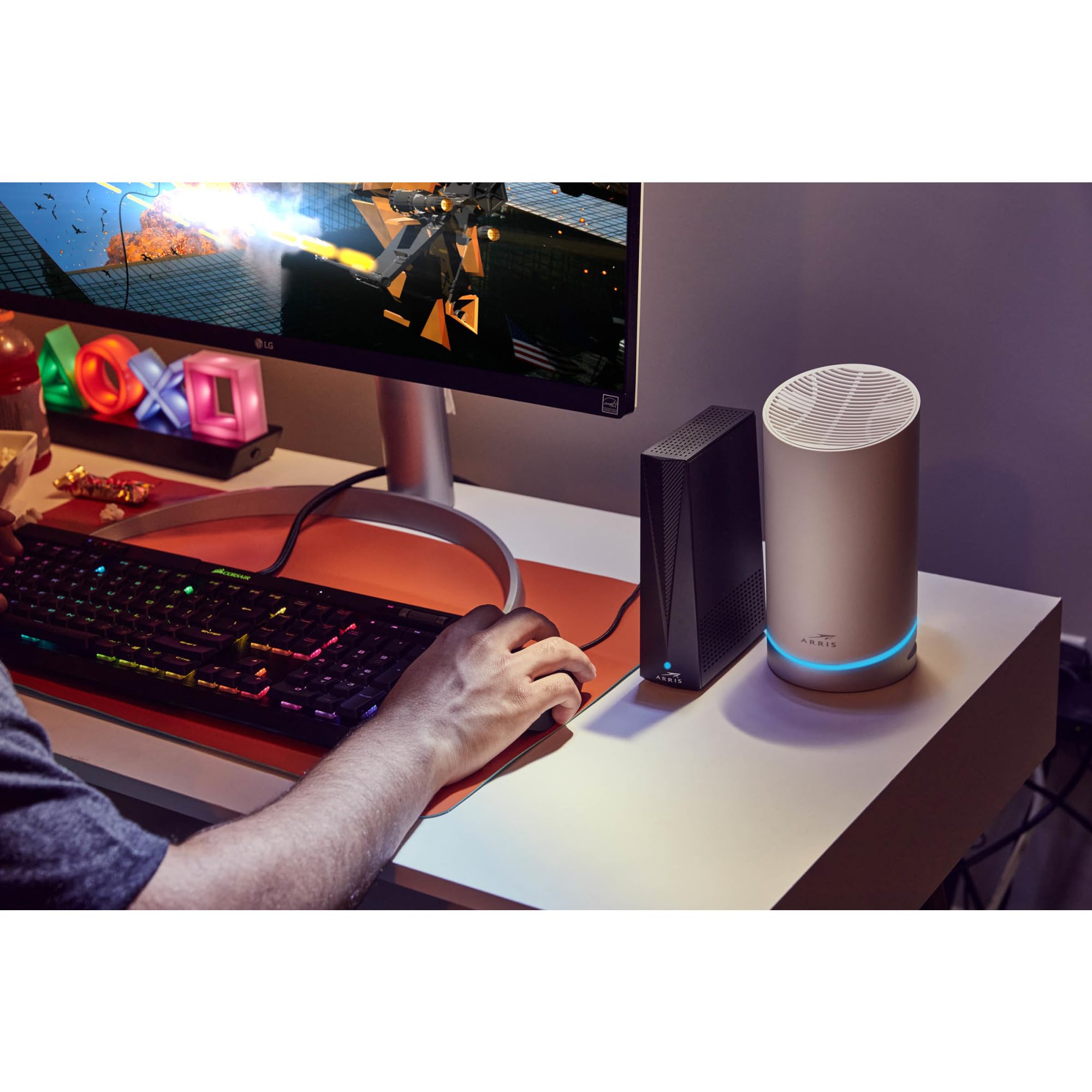 Arris Surfboard Thruster Wi-Fi 6E Gaming Router Acceleration Kit W6B | Dedicated 6Ghz Band | 2.5 Gbps Port | Works With Any Wi-F