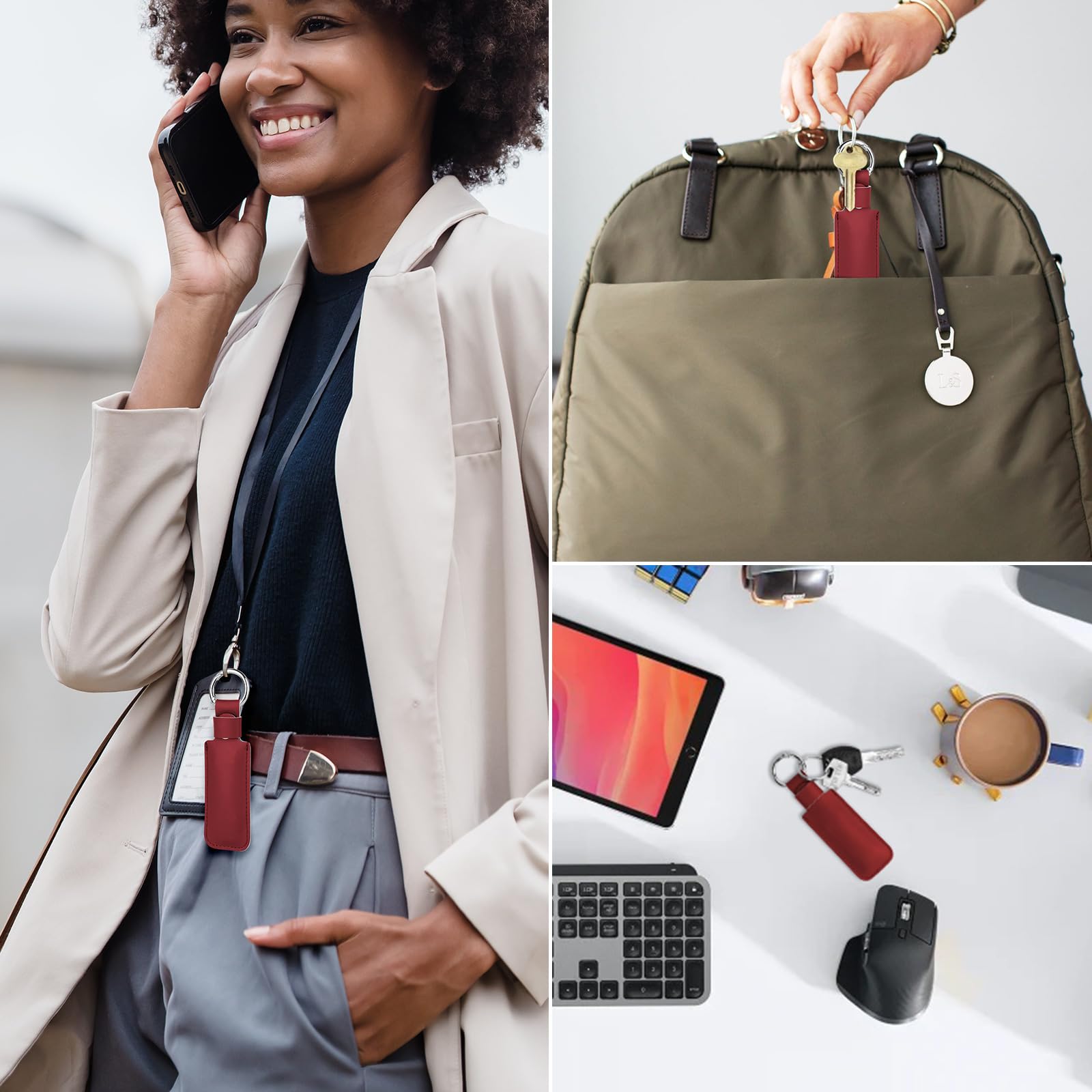 Caszlution Microfiber Leather Usb Flash Drive Case   Anti Lost Usb Flash Drive Holder Protective Cover With Keychain, Small Port