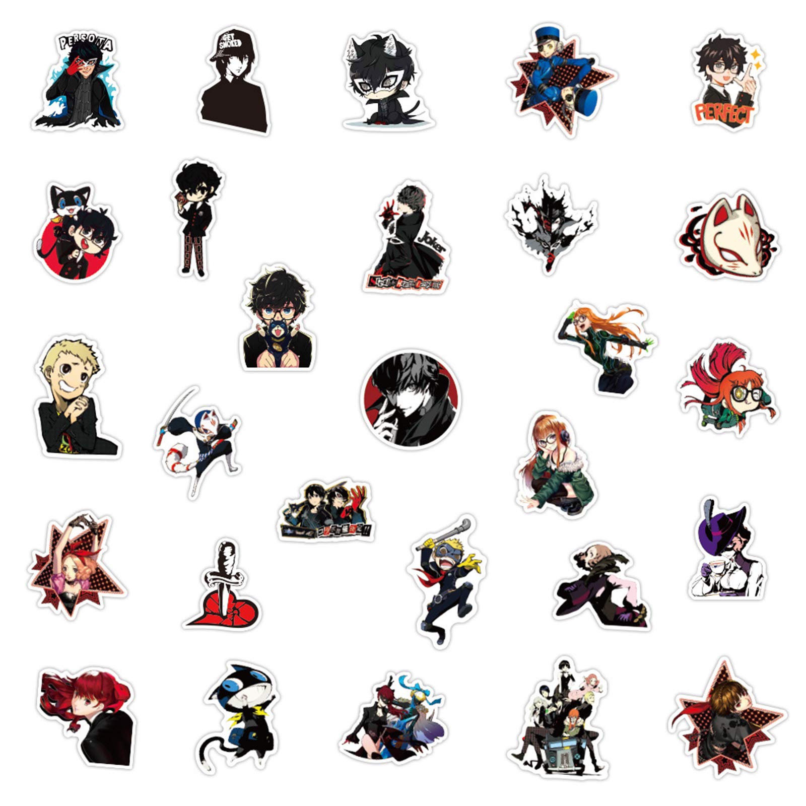 Persona Stickers For Water Bottle 50Pcs, Waterproof Vinyl Decal For Teen Laptop, Skateboard, Phone, Travel Case, Cool Game Stick