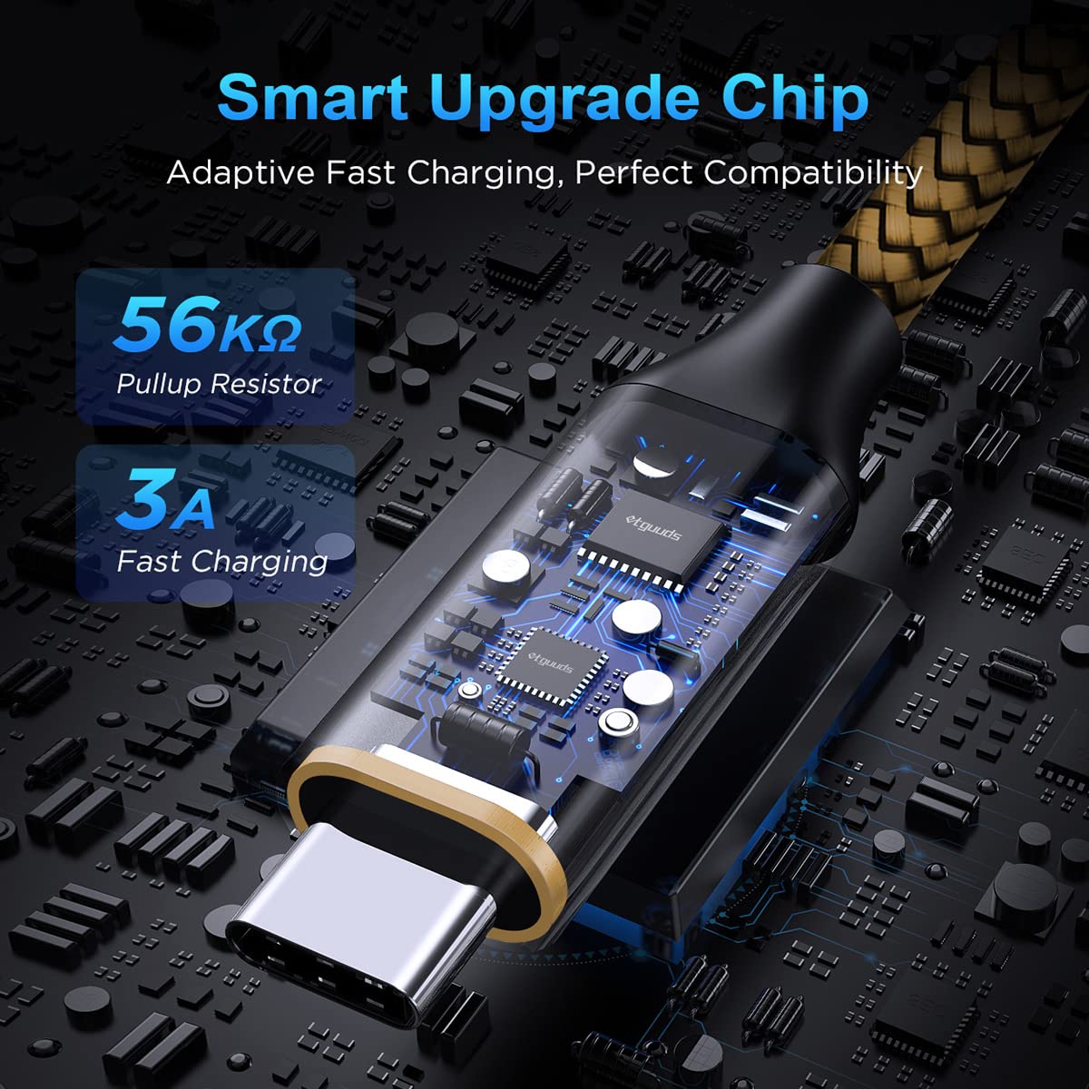 Etguuds Usb To Usb C Cable 3Ft, 2 Pack Usb A To Type C Charger Cord Fast Charging For Samsung Galaxy A15 A25 A35 A55 A54, S24 S23 S22 S21 S20 S10 S10E, Note 20 10, Moto G, For Iphone 16 15, Gold