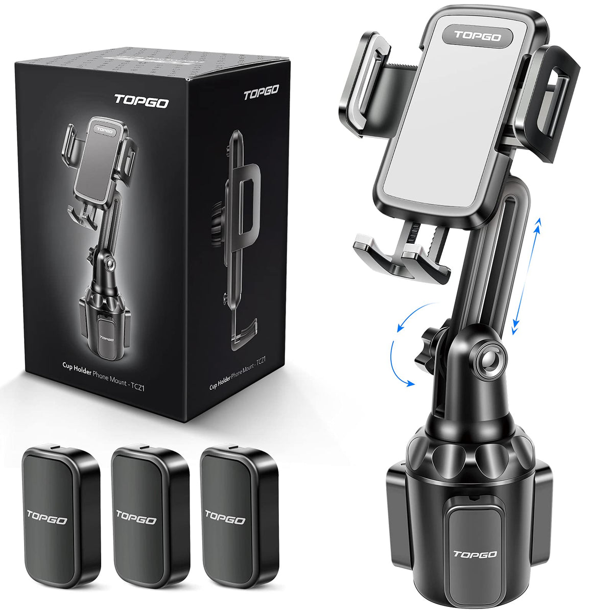 Topgo Cup Holder Phone Holder, [No Shaking & Stable & Adjustable Pole] Car Cup Holder Phone Mount, Cell Phone Cradle For Iphone1
