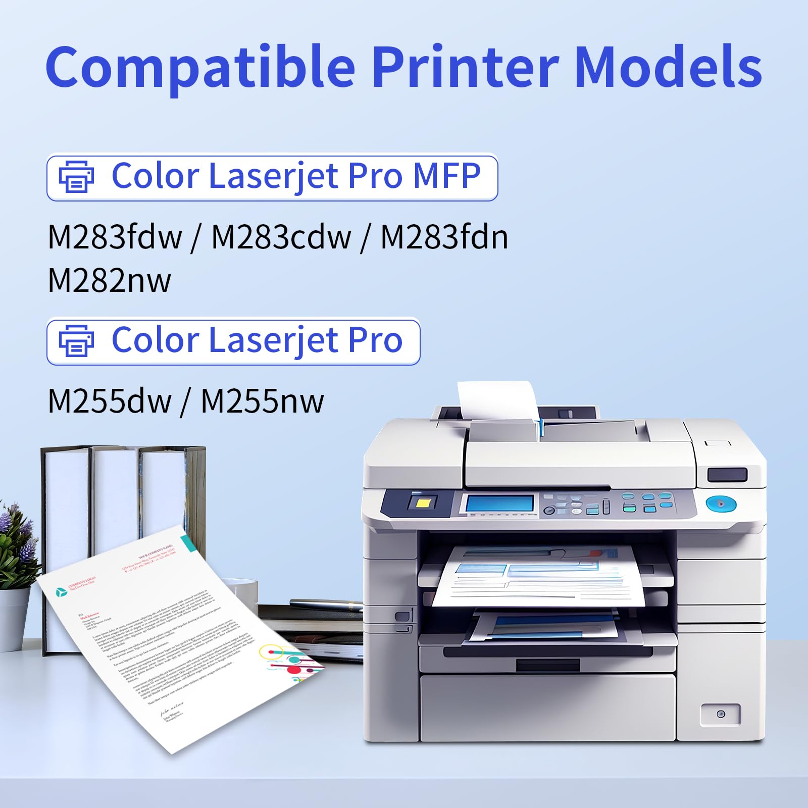 206X Toner Cartridges 4 Pack High Yield (With Chip) Compatible Replacement For Hp 206X 206A For Color Laserjet Pro Mfp M283Fdw M