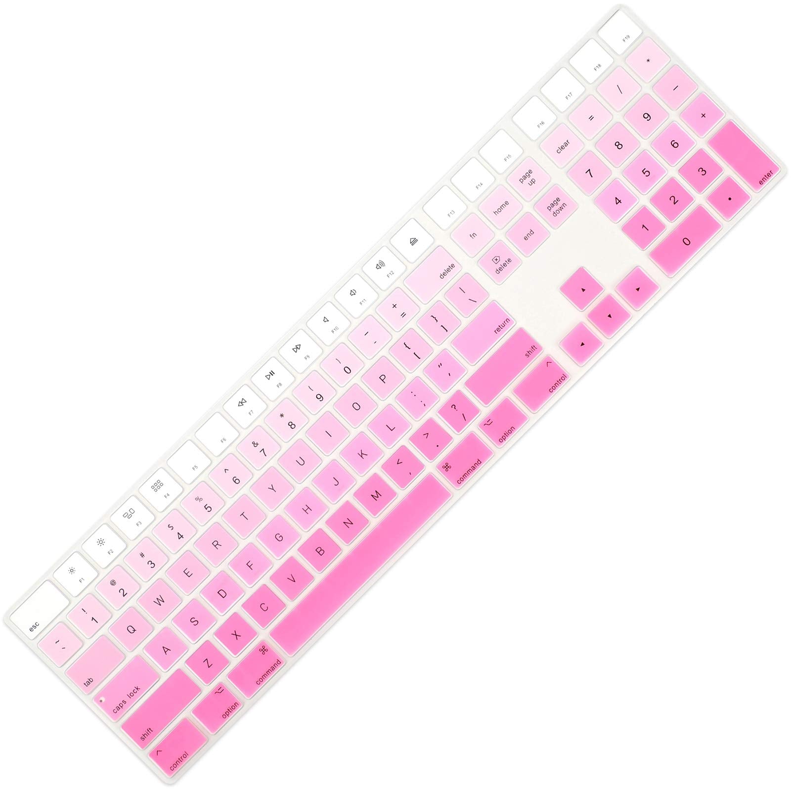 Allinside Ombre Pink Cover for Apple iMac Magic Wireless Bluetooth Keyboard with Numeric Keypad MQ052LL/A A1843 US Layout