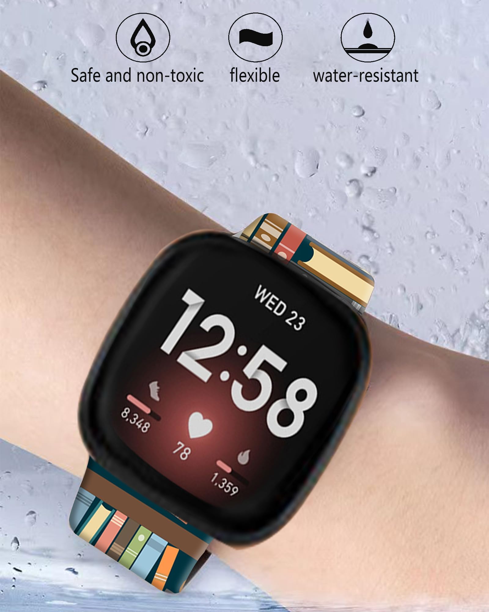 Lnzlking Sport Band Compatible With Versa 4/3, Sense 2 - Elastic Replacement Wristbands For Women & Men Smart Watch