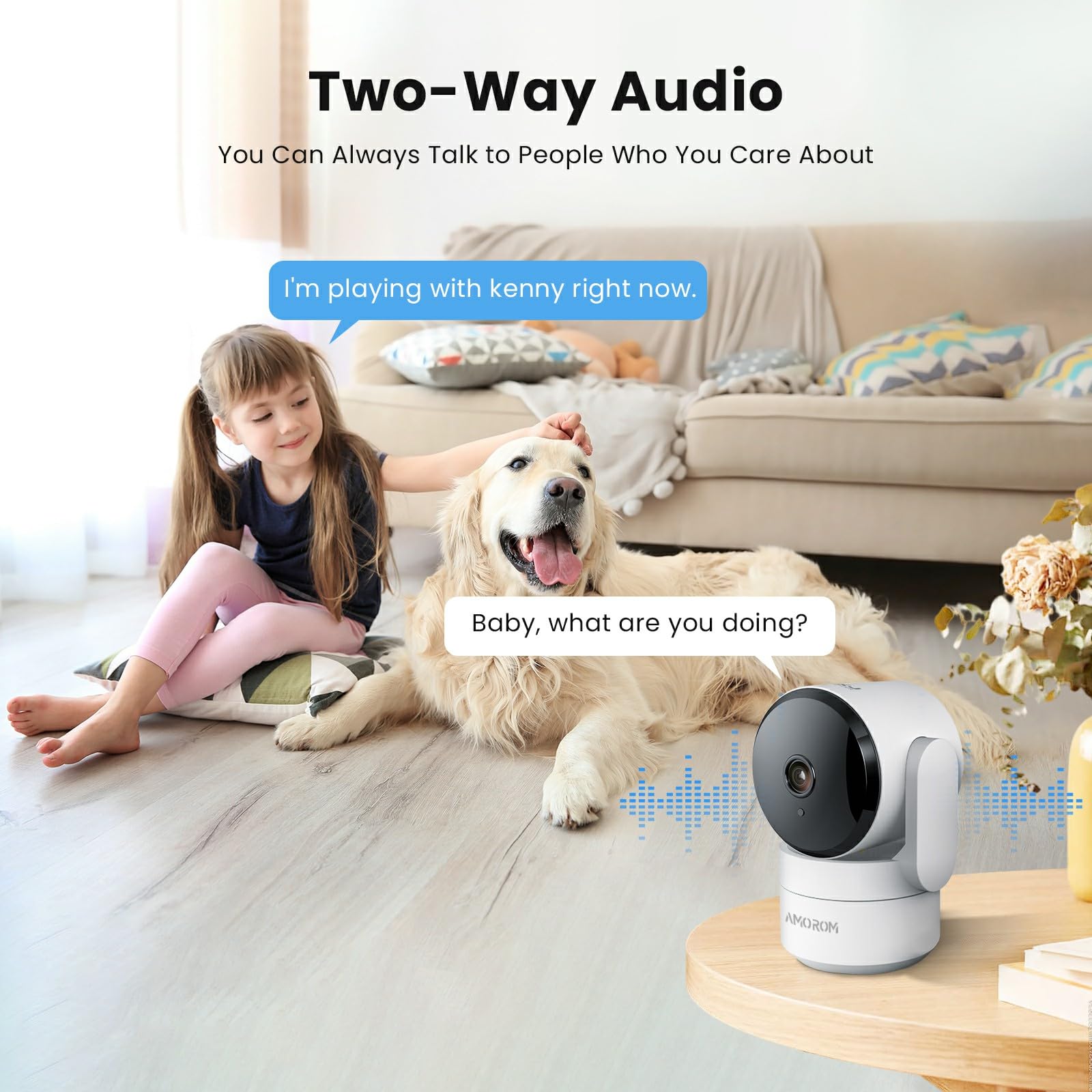 Indoor Camera For Home Security 360, 1080P Pet Cameras With Pan&Tilt, Night Vision, Motion Detection, 2 Way Audio, Security Came