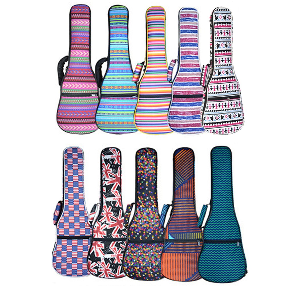 Hot Seal 10Mm Sponge Padding Waterproof Durable Colorful Conventional Ukulele Case Bag With Storage (26 Inch, Bohemia No.2)