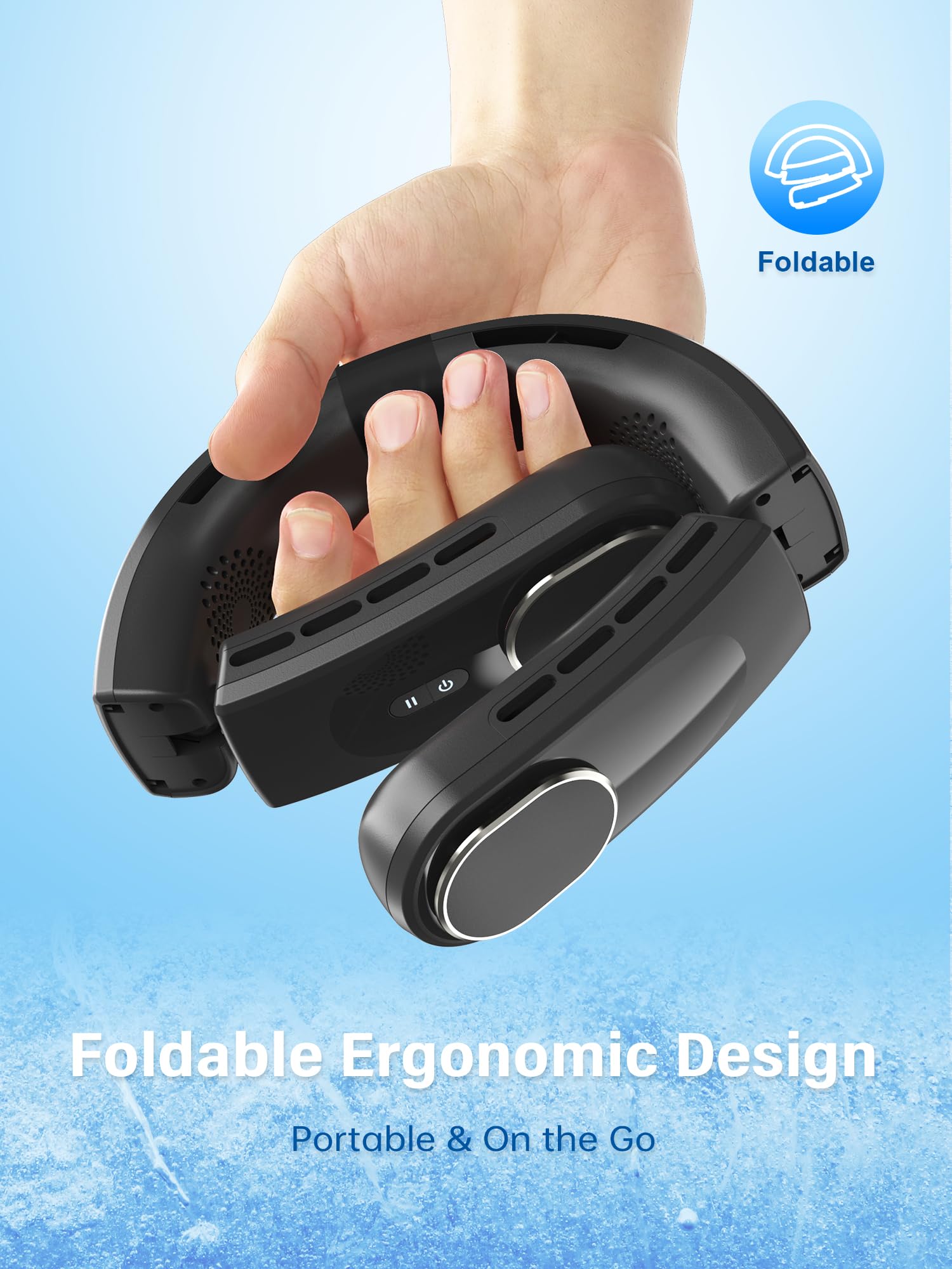 Aimdty Chillgo Bladeless Neck Fan   5200Mah Personal Portable Fan   Neck Air Conditioner   Cooling Wearable Fan Rechargeable   M