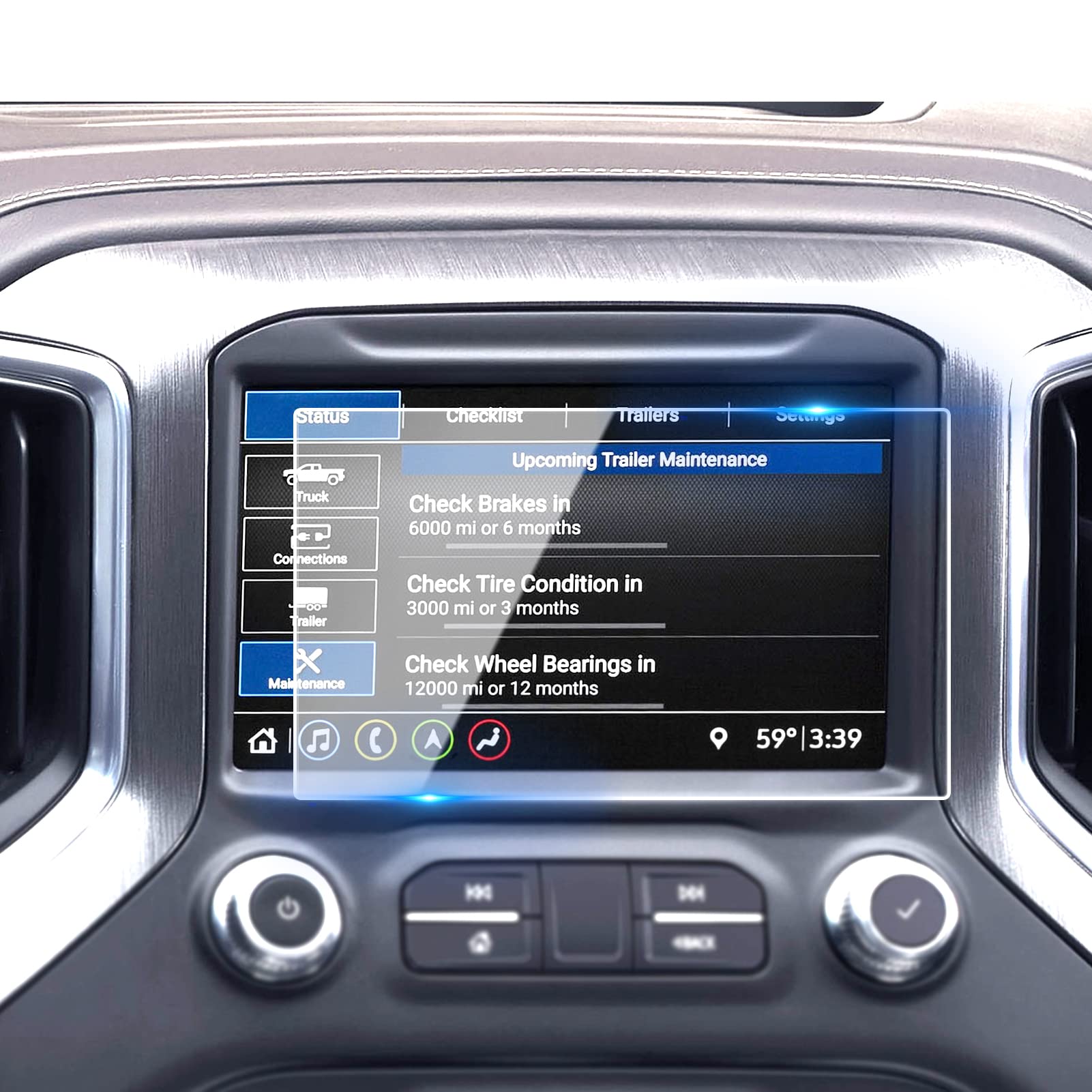 Moonlinks Gmc Screen Protector For 2015 2021 Gmc Sierra/Canyon Chevy Silverado/Colorado, 9H Hardness Anti Glare Scratch Fingerprint Tempered Glass Center 8 Inch Screen Protector