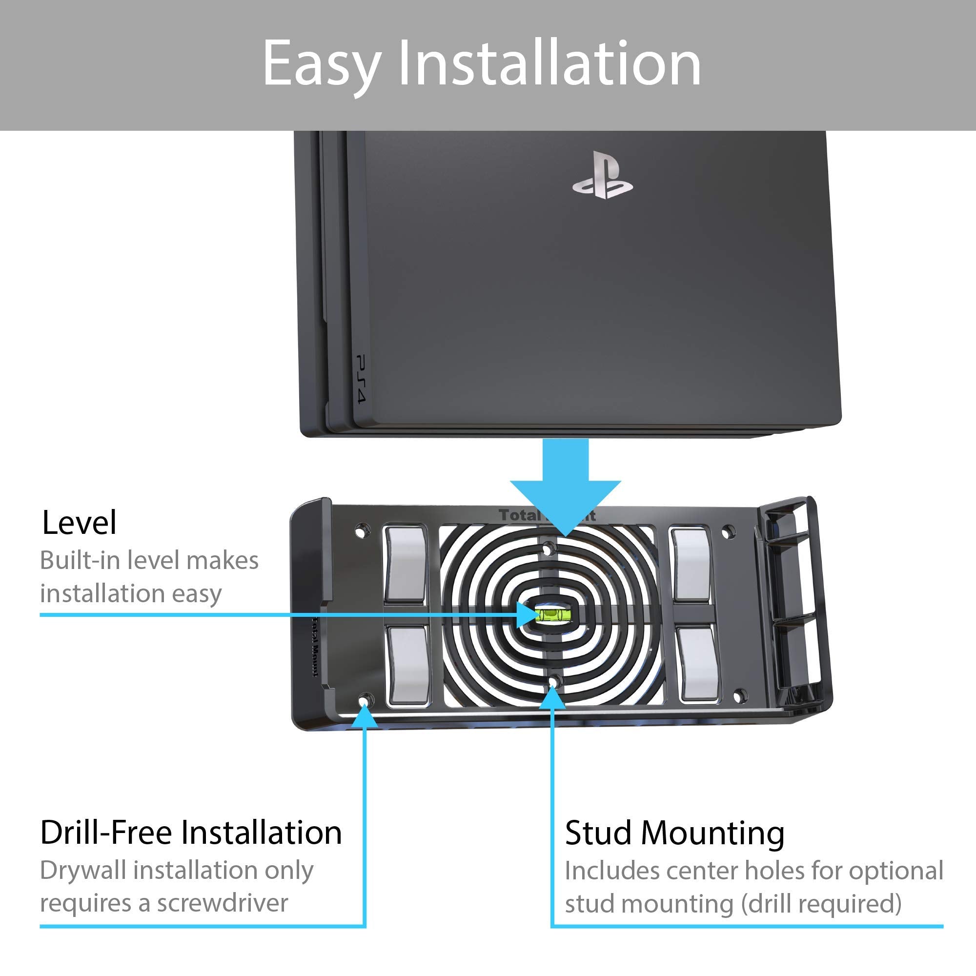 Totalmount For Playstation 4 Pro (Mounts Ps4 Pro On Wall Near Tv)