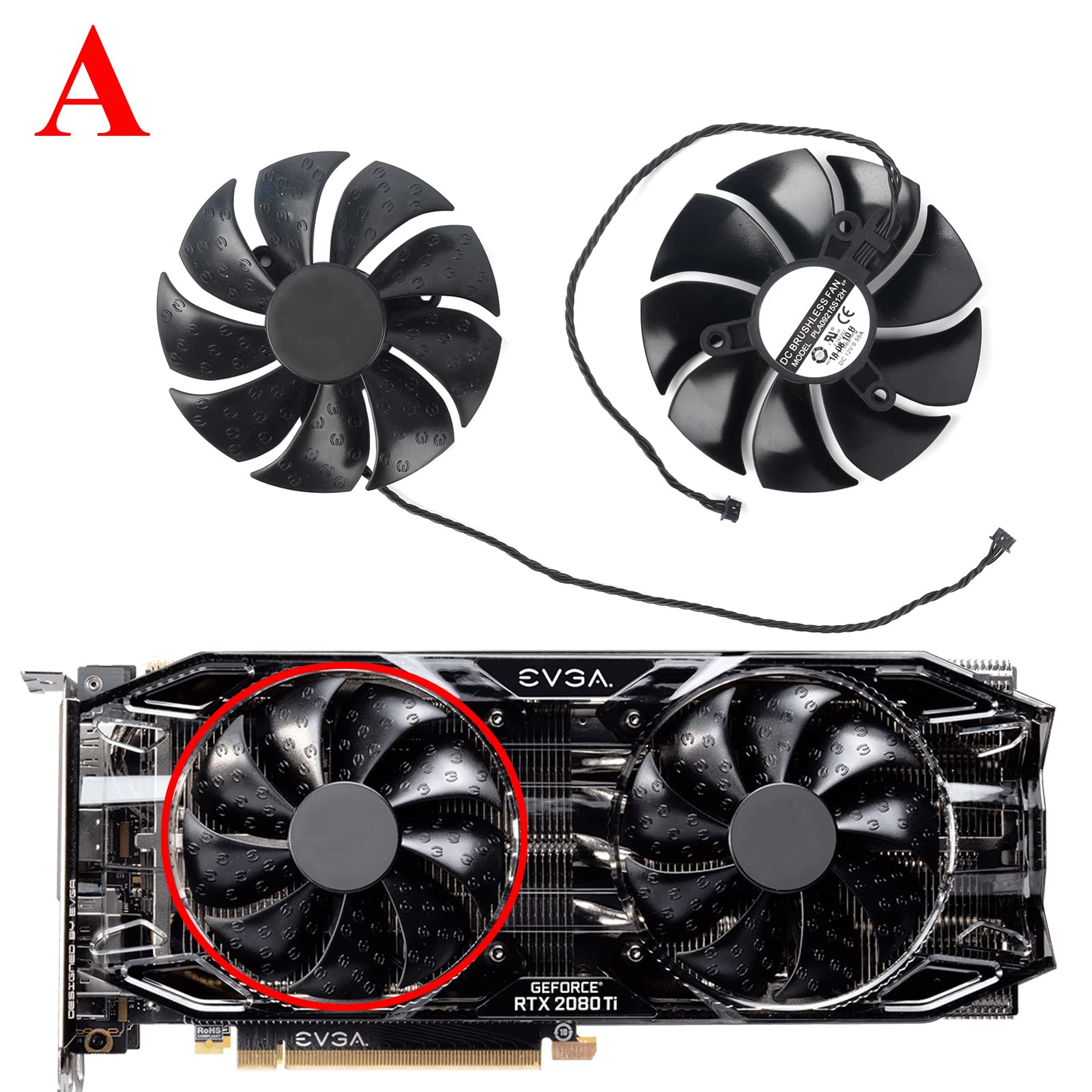 Coolerage 85Mm Dc 12V 0.55A 4Pin Pla09215S12H Rtx2080Ti Gpu Fans For Evga Rtx 2060 2070 2080 2080Ti Rtx2080Ti Graphics Card Cool