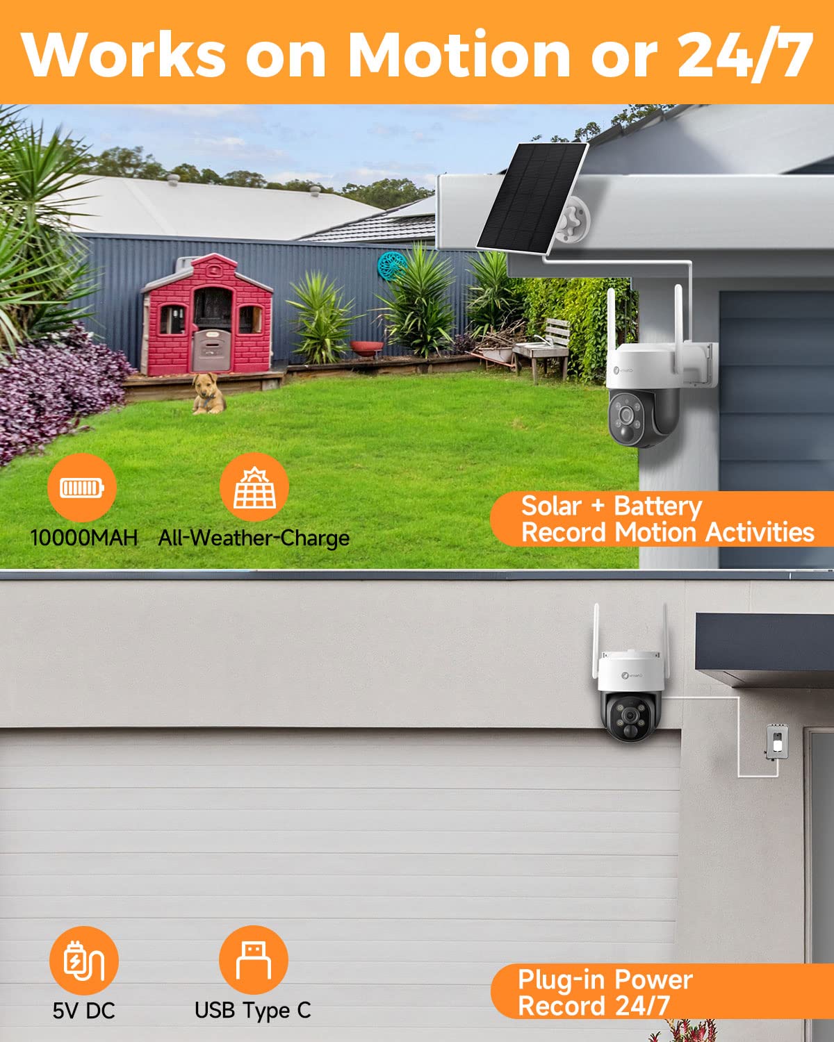 Xmarto 100% Wire Free Solar Ptz Home Security Camera System Wireless, 4 Set 2K 4Mp Qhd Cctv Camera Kit With 4K 10Ch Expandable W