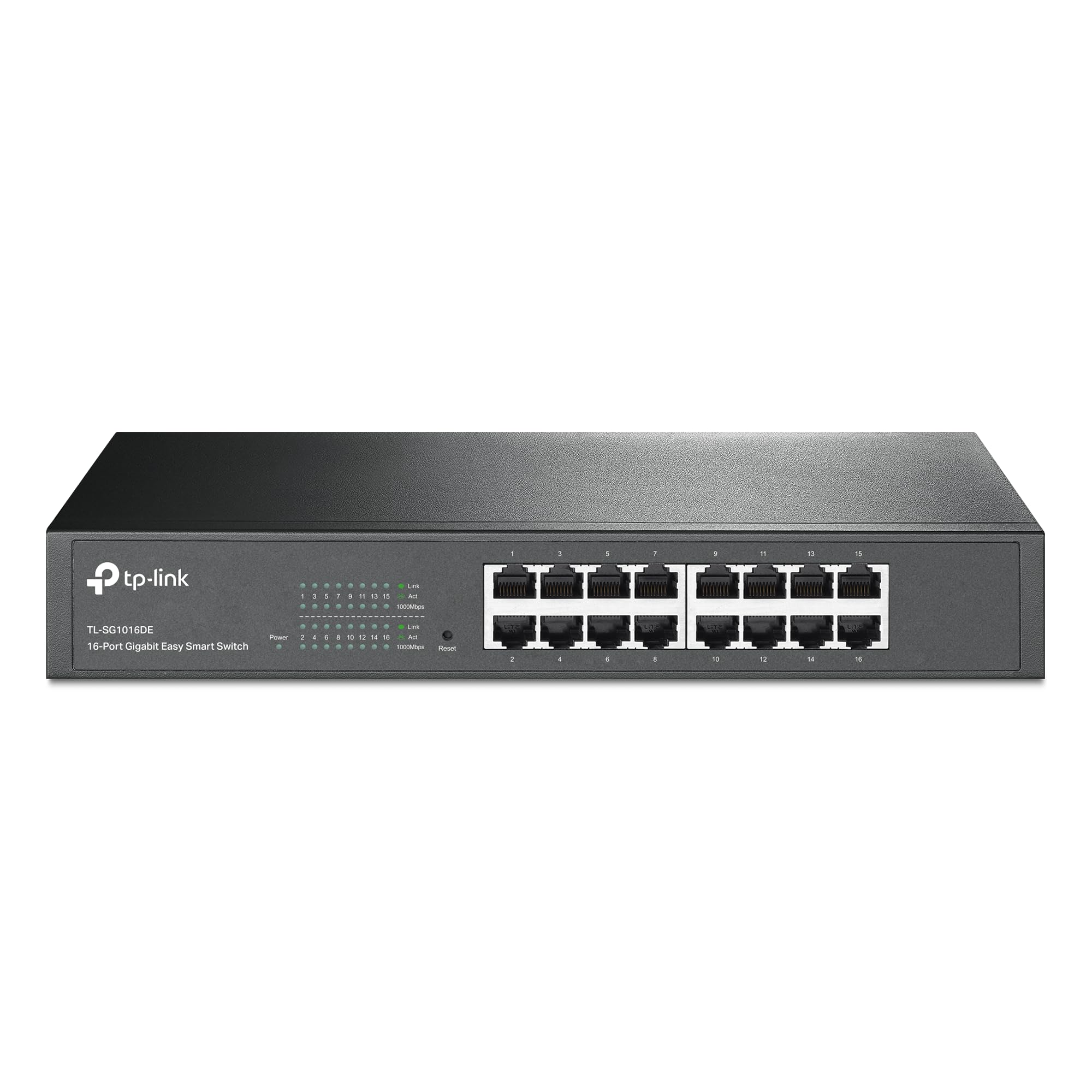 Tp Link 16 Port Gigabit Switch Easy Smart Managed Plug & Play Desktop/Rackmount Sturdy Metal W/ Shielded Ports Support Qos, Vlan
