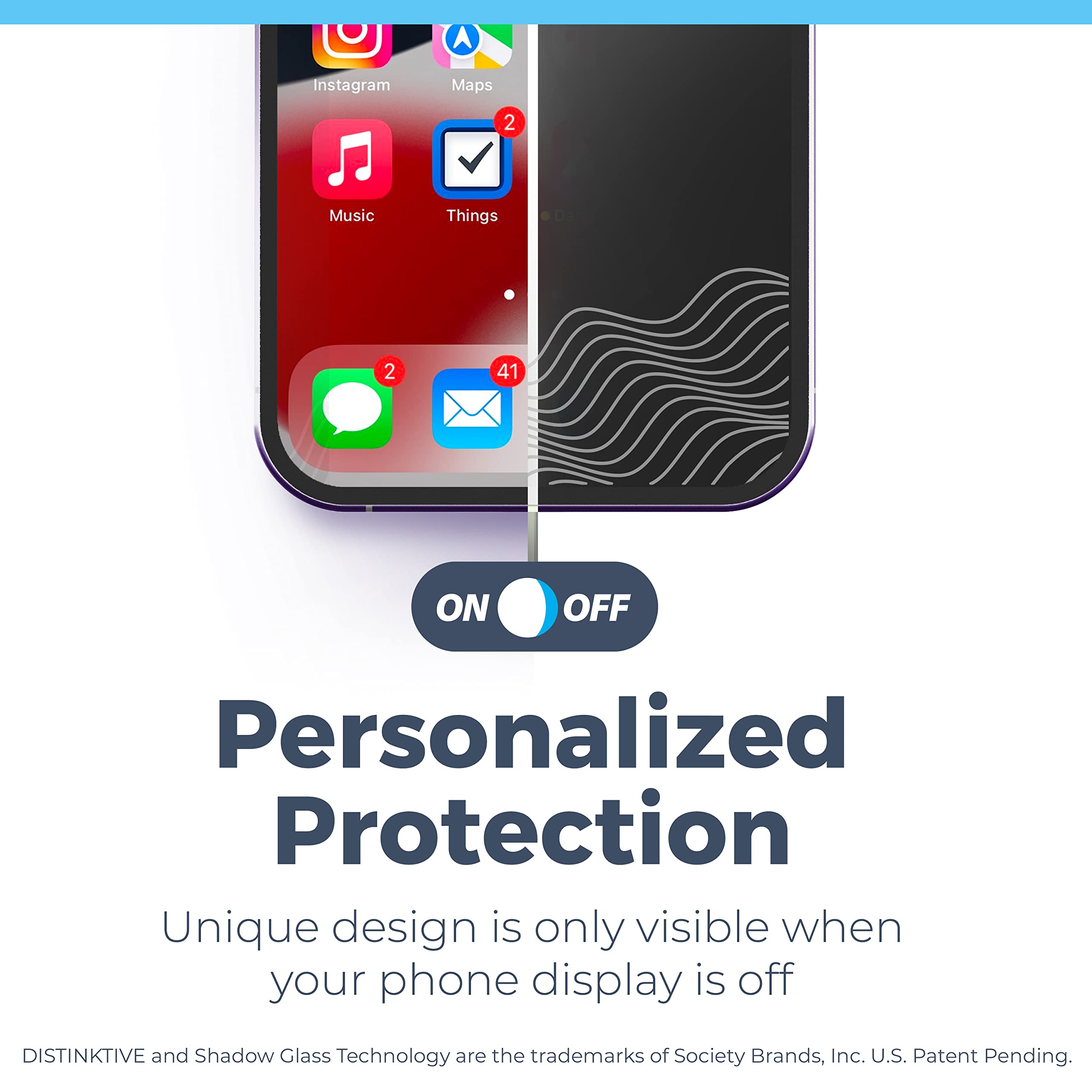 Power Theory Iphone 14 Pro Screen Protector, Personalized Distinktive Glass With Disappearing Artwork, Includes Easy Install Tra