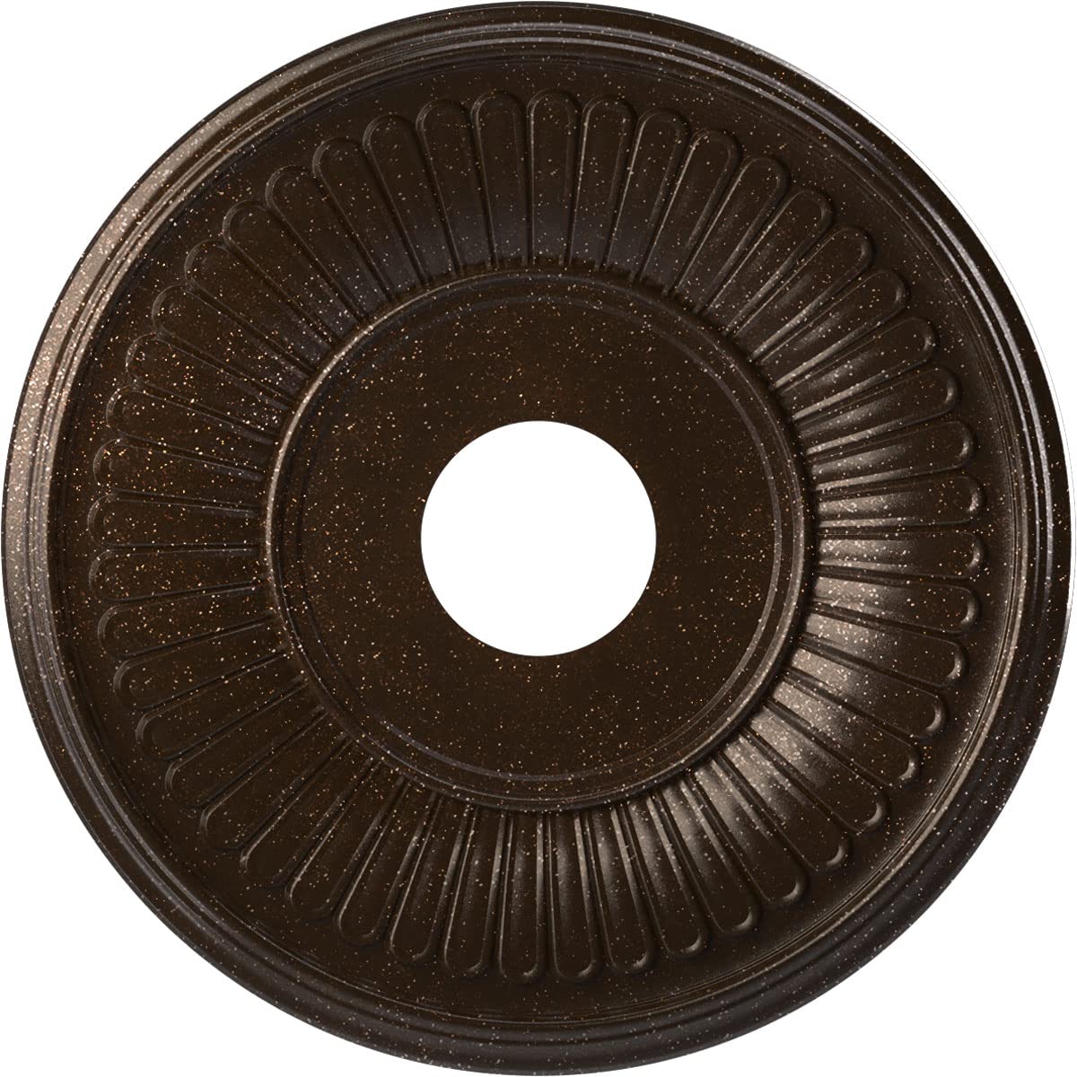 Ekena Millwork CMP16BEAMB Berkshire Thermoformed PVC Ceiling Medallion (Fits Canopies up to 7), 16OD x 3 1/2ID x 1P, Textured Me