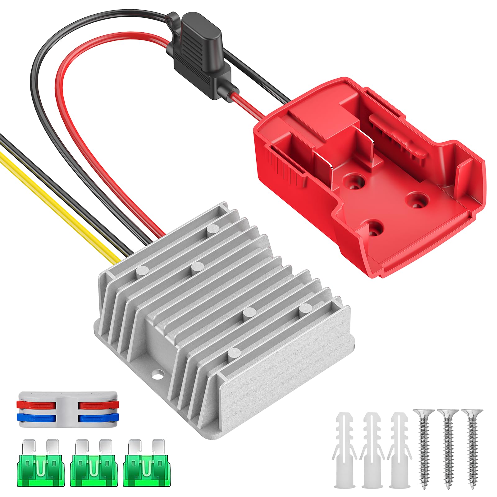 18V To 12V Step Down Converter Compatible With Milwaukee 18V Battery Power Wheel Battery Adapter Dc 12V 20A 240W Buck Converter