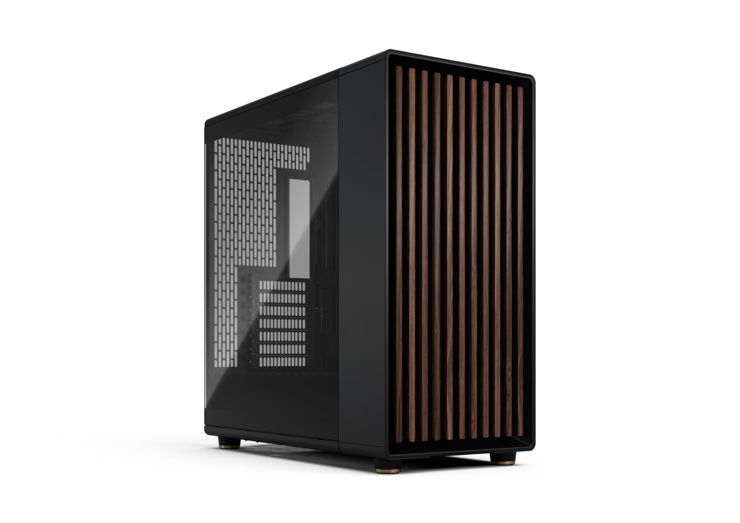 Fractal Design North XL RC Charcoal Black TG Dark - Reverse Connection Motherboard Compatible - Three 140mm Aspect PWM Fans Incl
