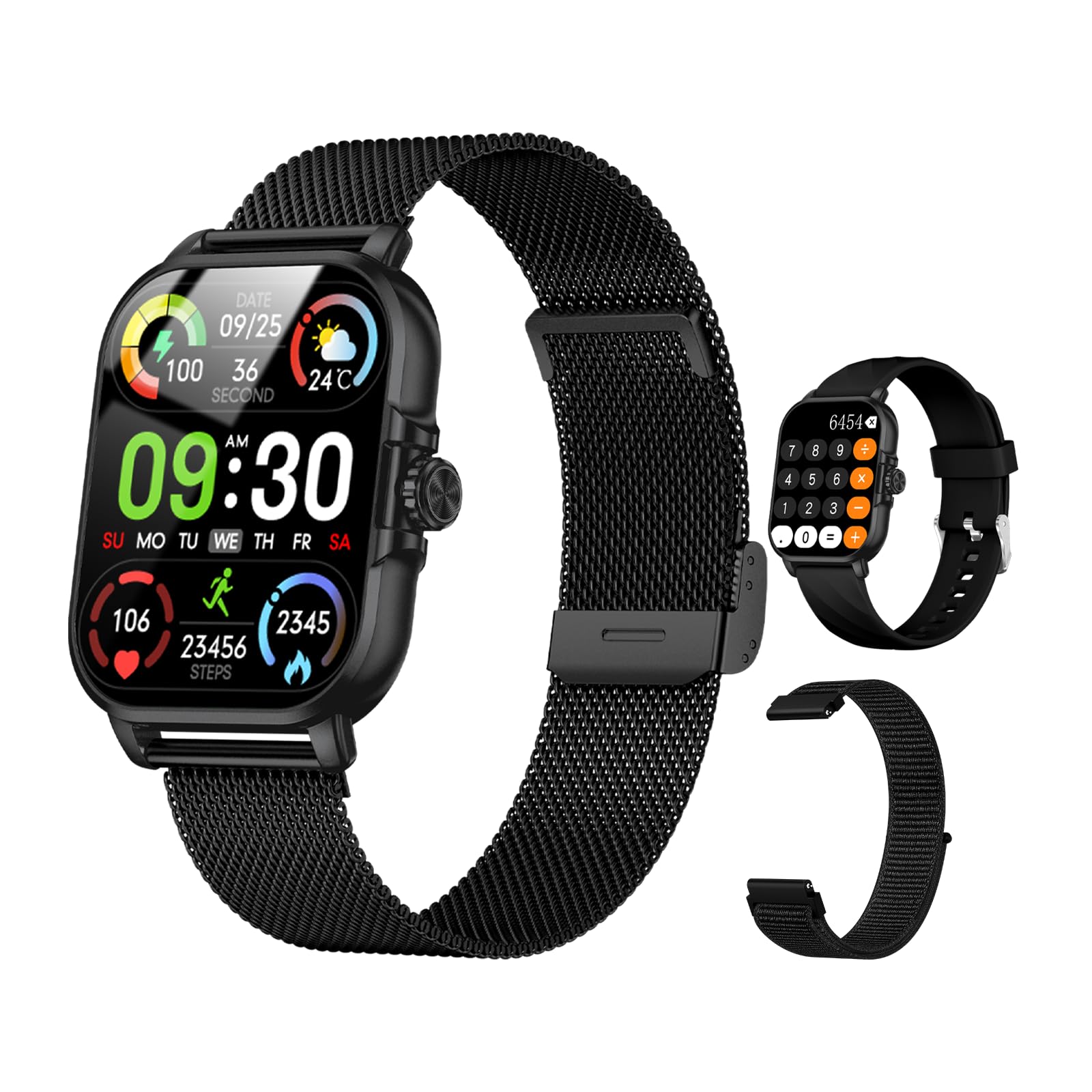 Smart Watches For Women Men Fitness Tracker Watch 2.04 Hd Screen Sport Watch With Chatgpt Ai Voice 3 Bands Step Counter 24/7 Hea