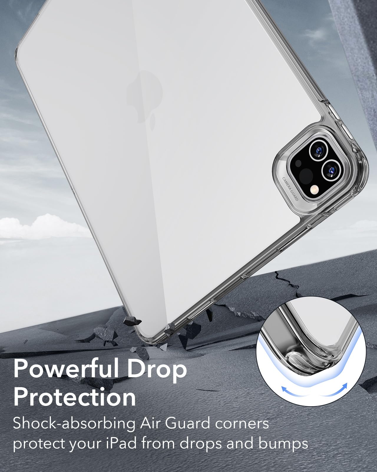 Esr For Ipad Pro 13 Inch Case M4(2024), Thin And Lightweight, Shock And Drop Protection, Yellowing Resistant, Hard Back, Supports Pencil Pro And Pencil(Usb C), Classic Series, Black Clear