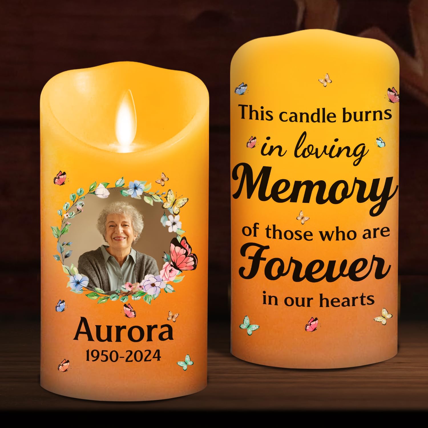 Wrappiness Personalized Memorial Led Candle - I Am Always with You, in Loving Memory Candle Custom Photo, Sympathy Gifts for Los