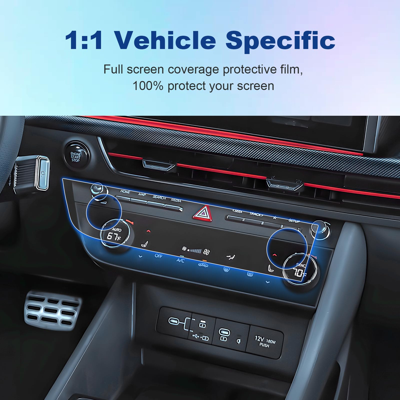 Coleya (2Pc) 2024 Sonata Ac Screen Protector For Hyundai Sonata (Sel/N Line/Sel Hybrid/Limited Hybrid) Ac Display, 2024 Sonata A