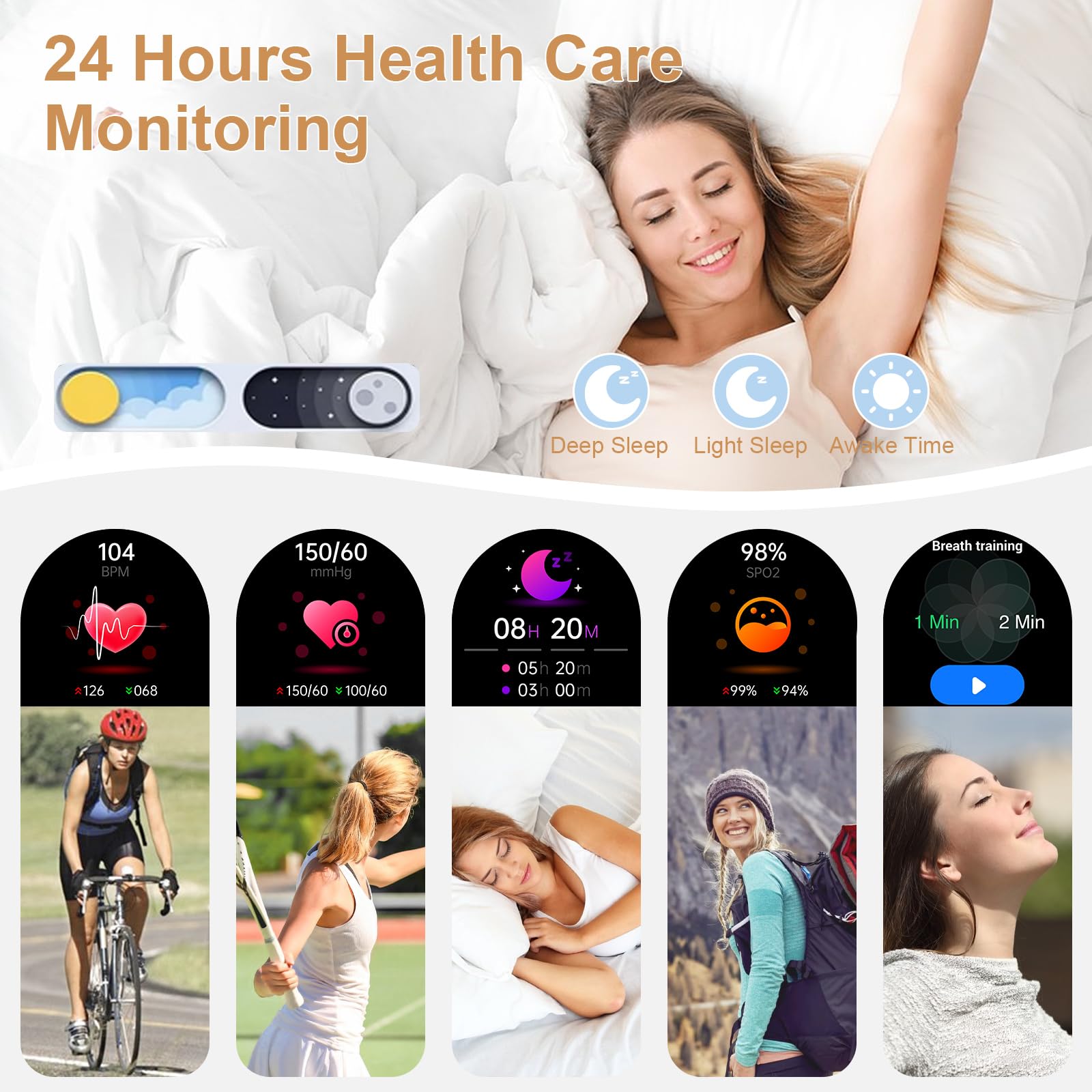 Smart Watch For Women With Diamonds (Answer/Make Call),1.32 ' 'Full Touch Screen Smartwatch For Android Phones,Fitness Tracker W