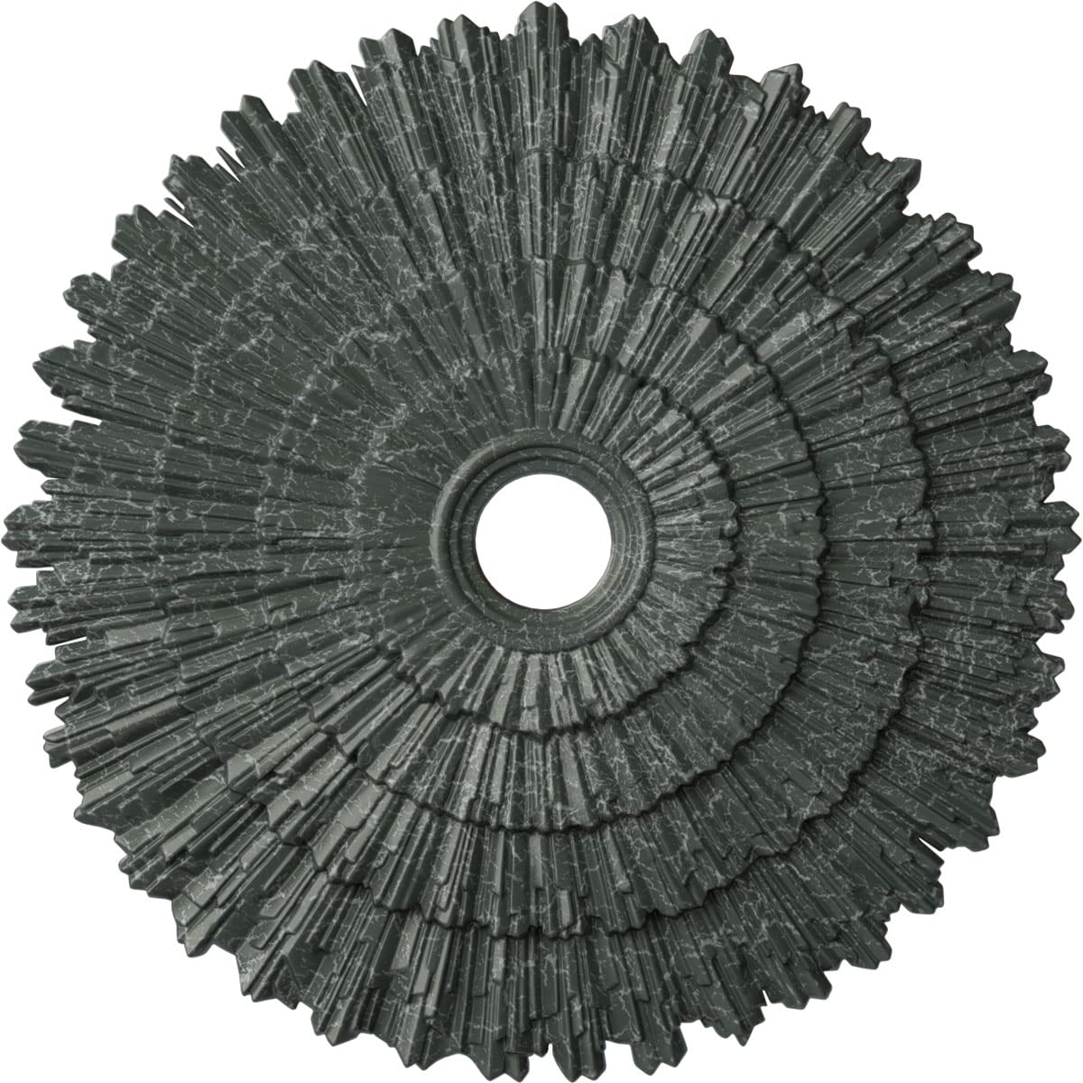 Ekena Millwork CM24ENAGC 24 3/4OD X 3 1/4ID X 1 7/8P Eryn Ceiling Medallion Fits Canopies Up To 4, Athenian Green Crackle