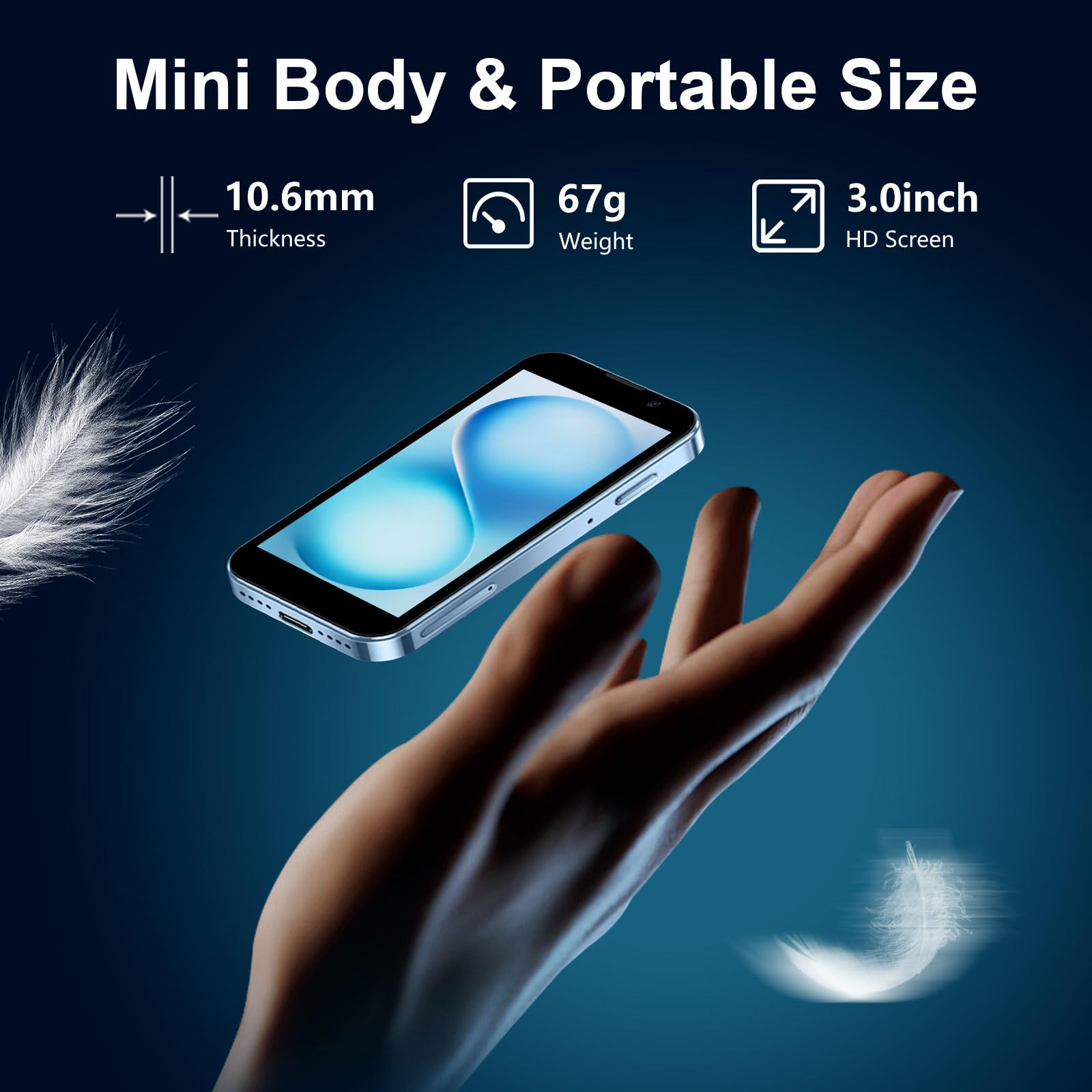 Mini Phone Unlocked Worlds Smallest 3.0 Hd Touch Screen Mini Smartphone Android Compact Mobile Phone For Kids &Students Cell Ph