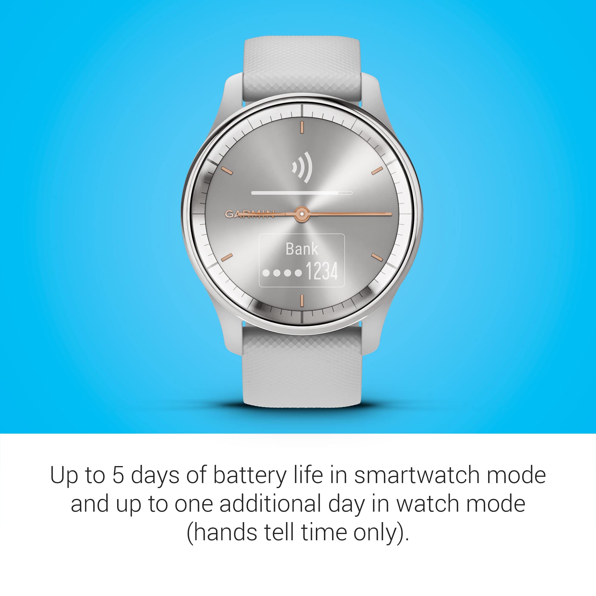 Garmin V   Vomove Trend, Stylish Hybrid Smartwatch, Long Lasting Battery Life, Dynamic Watch Hands And Touchscreen Display, Mist