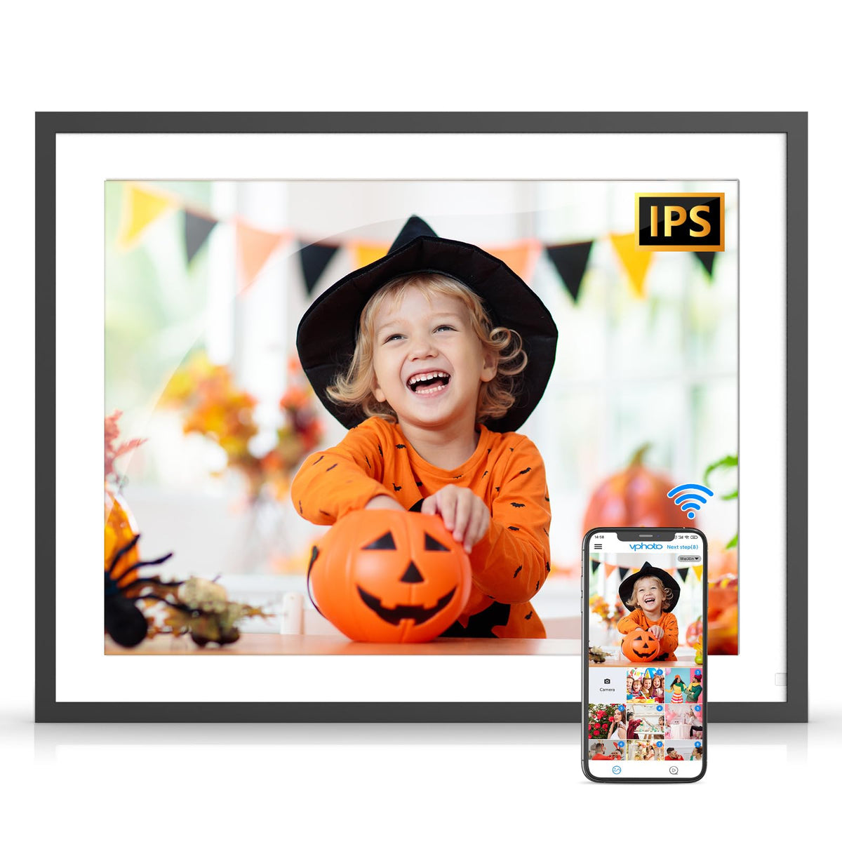 Large Digital Photo Frame 17 Inch   Dual Wifi Electronic Digital Photo Frames, 32Gb Digital Photo Frame, Full Function, Ips Touc