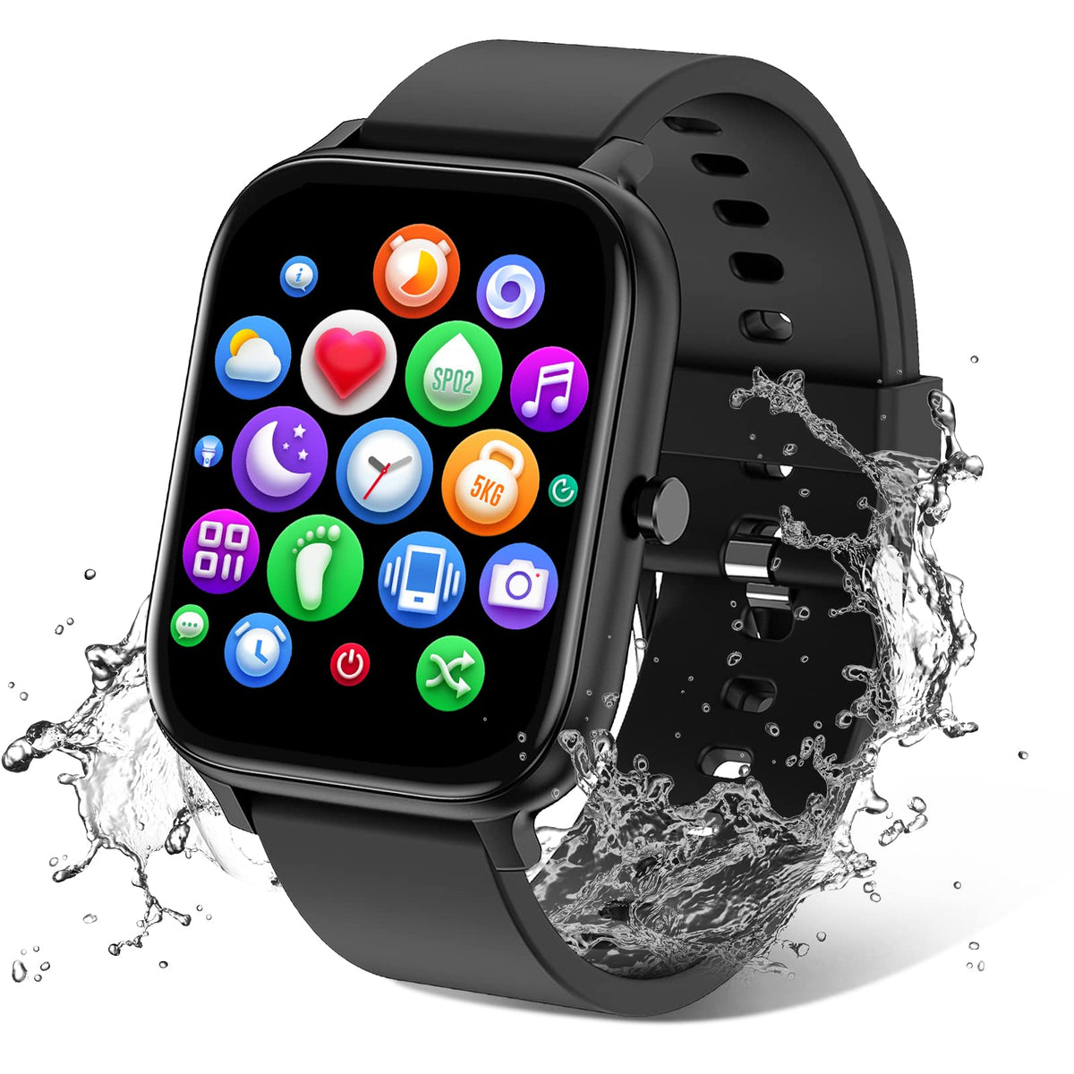 Torjalph Smart Watch For Men Women Compatible With Iphone Samsung Android Phone 1.69 Inch Full Touch Screen Ip68 Waterproof Blue