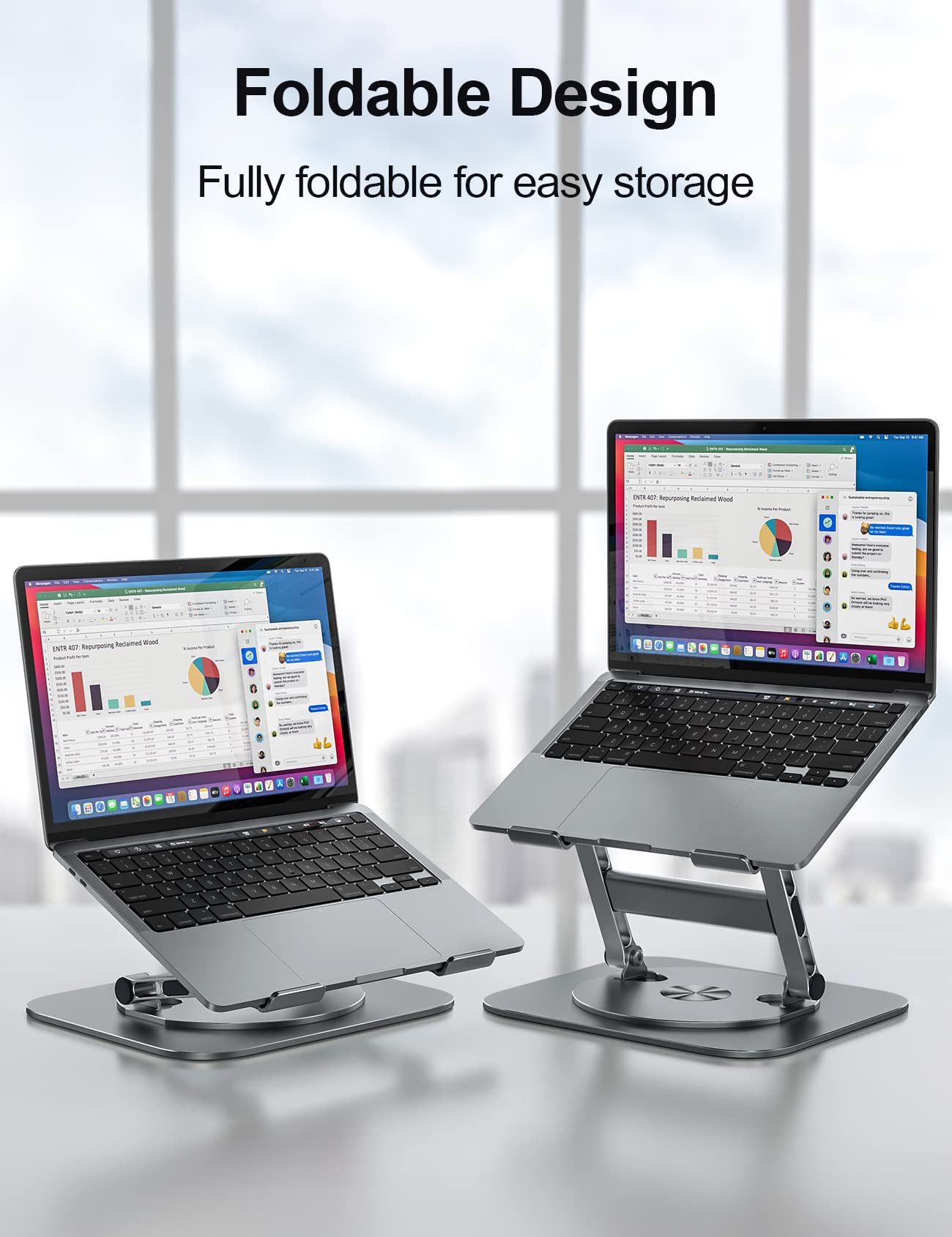 Mchose Laptop Stand, 360 Swivel Aluminum Computer Stand Ergonomic Laptop Riser Notebook Holder Compatible With 17 Inch Macbook A