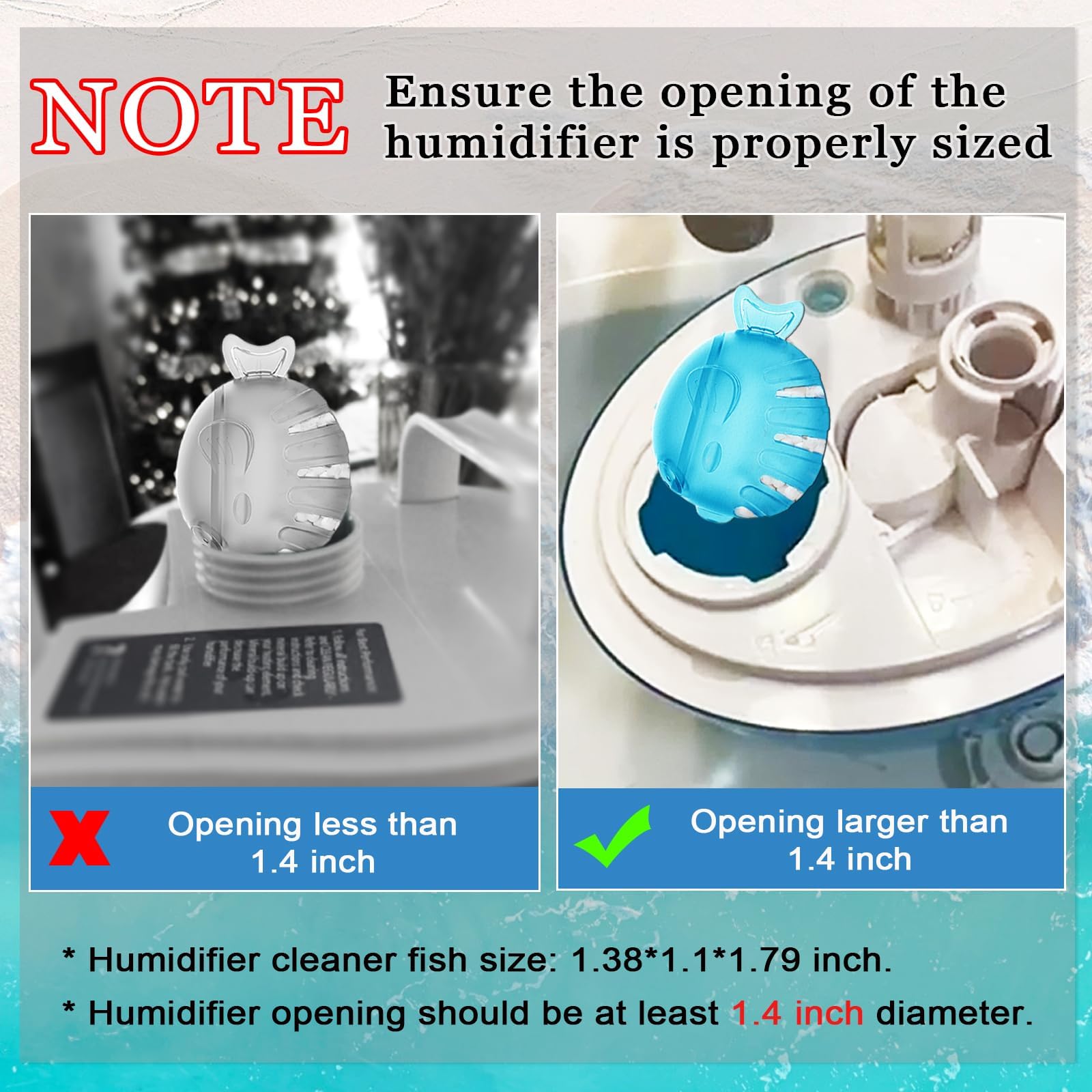 Fitorch Humidifier Cleaner, Humidifier Cleaning Fish For Humidifiers & Fish Tanks, Purifies Water, Prevents Hard Water Build Up,