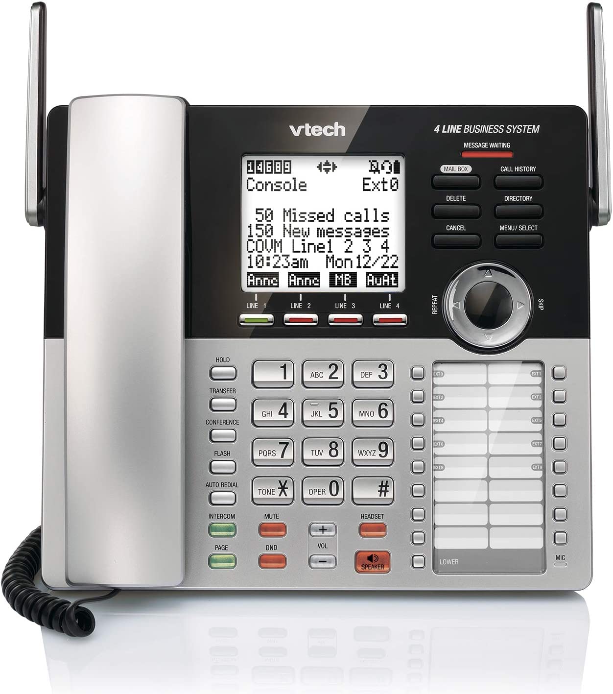 Vtech Cm18445 Main Console - Dect 6.0 4-Line Expandable Small Business Office Phone With Answering System