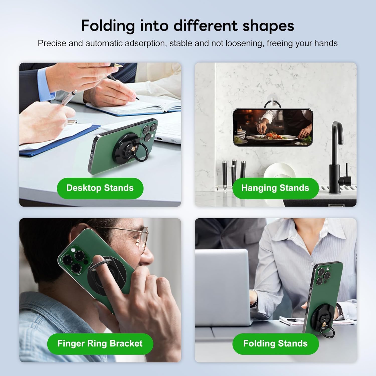 Fanaue Magnetic Phone Ring Holder, Cell Phone Finger Ring Grip Stand For Magsafe, Kickstand Smartphone Tripod Mount Adapter With