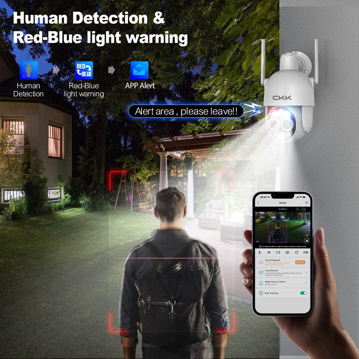 [4Mp Dual Lens & 8X Hybrid Zoom]4Mp Ptz Security Camera Outdoor And Indoor With 128Gb Card, Surveillance Cameras For Home With S