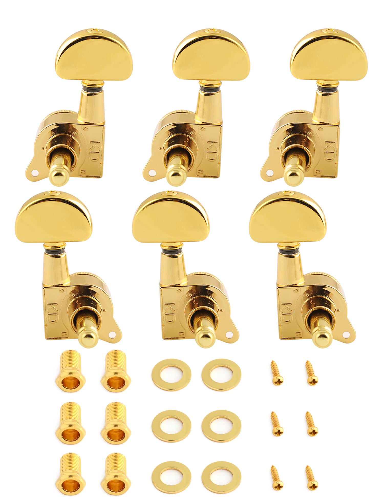 Metallor Locking Guitar String Tuning Pegs Tuning Keys Machine Heads Tuners 1:18 Gear Ratio 3L 3R For Electric Guitar Or Acousti