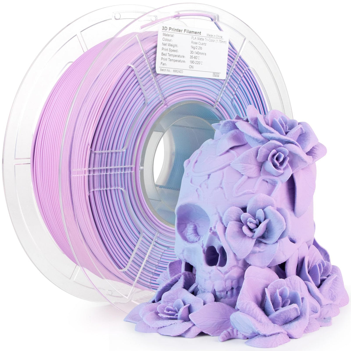 iSANMATE Matte Tri Colors Filament 1.75mm, 3-in-1 Color Rainbow Filame ...