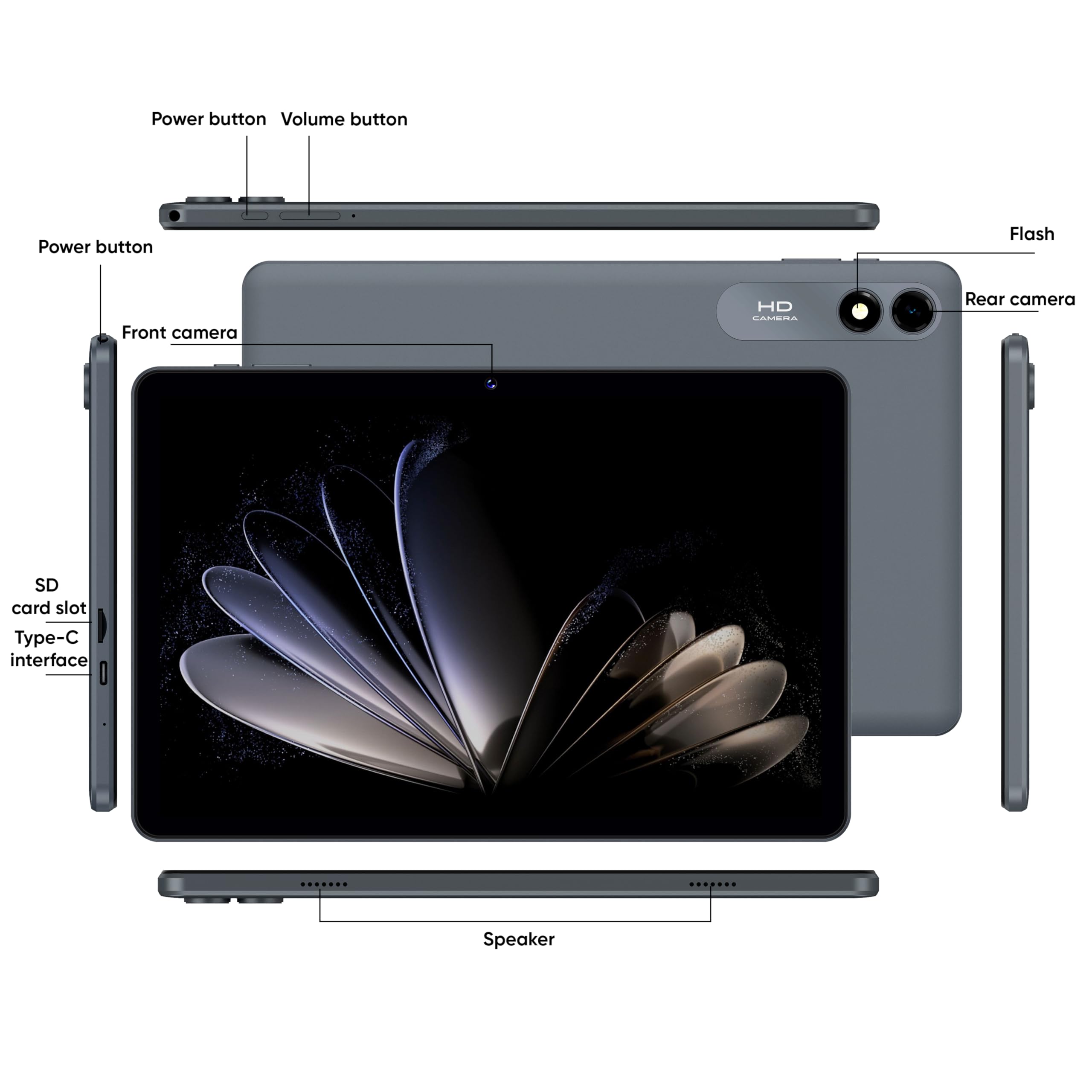 Ehfidc Android 14 Tablet, 64Gb+10(4+6 Expand) Gb 512Gb Expandable, Octa Core Tablet With Wifi, 8000Mah Battery, 10.1 Inch Tablet