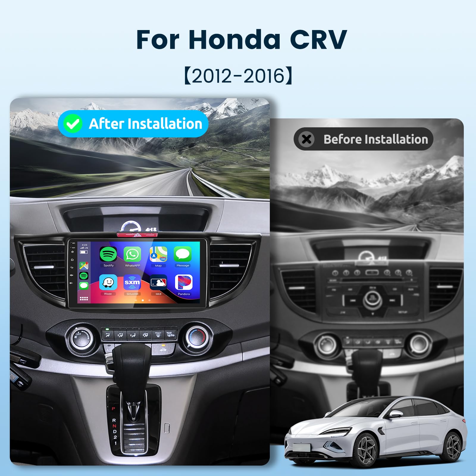 Android 13 Car Stereo For Honda Crv 2012 2013 2014 2015 2016 With Wireless Carplay Android Auto, 9 Inch Touch Screen Car Radio,