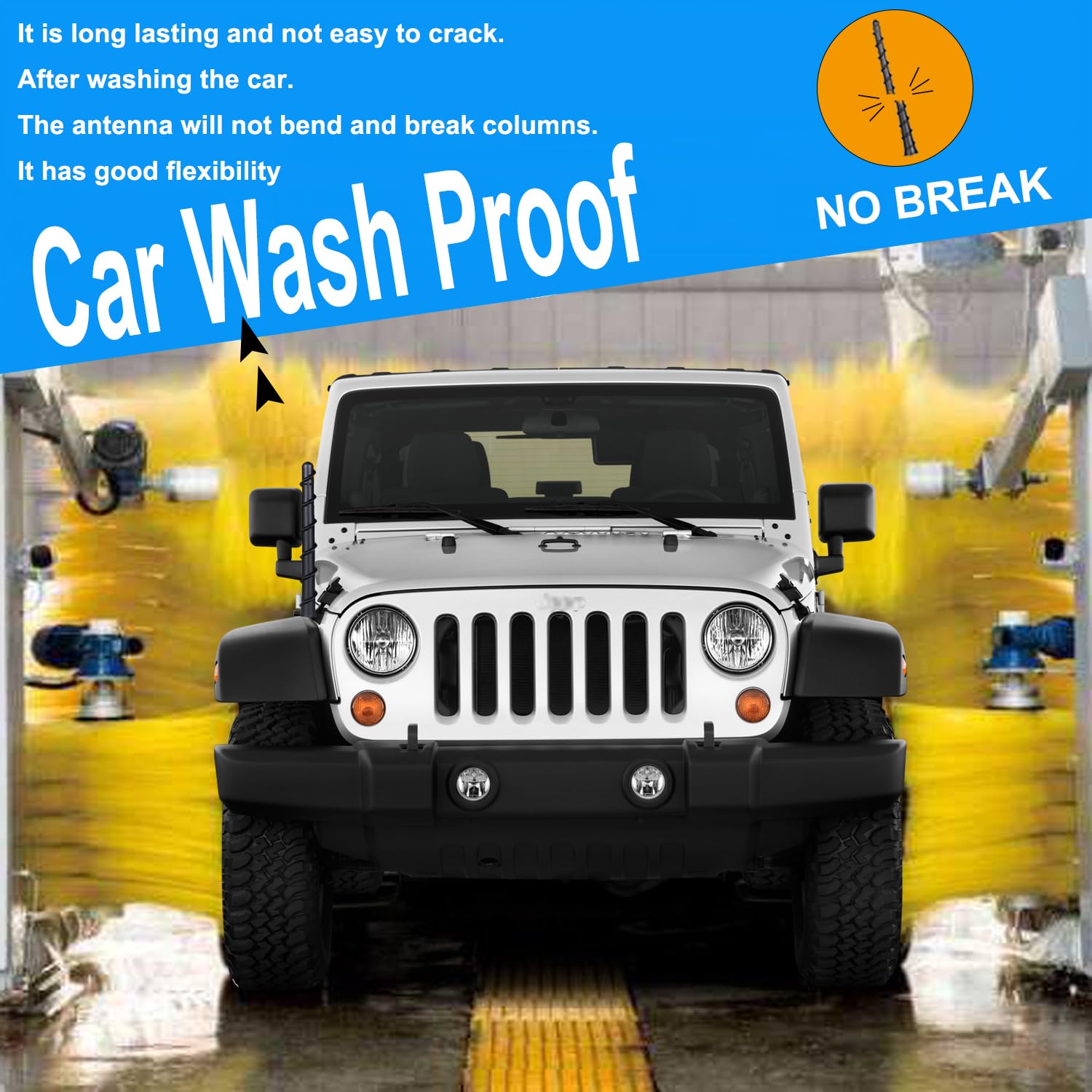 Taygeelery Antenna For Jeep Wrangler Gladiator Jl Jk Jt Rubicon Sahara 2007 2024, Short Jeep Wrangler Unlimited Sport 4Xe Willys