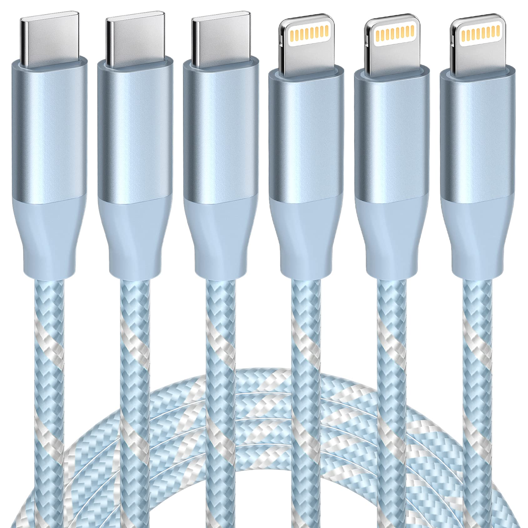 Usb C To Lightning Cable 3 Pack 6Ft Apple Mfi Certified Iphone Fast Charger Fast Charging Type C To Lightning Cable For Iphone 1