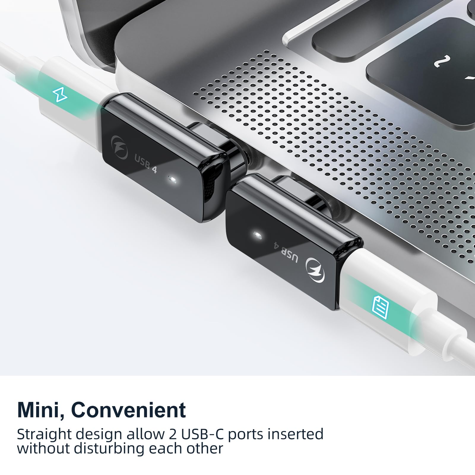 Hancenda Usb Type C Magnetic Adapter 2Pack, 24Pins 90 Degree Usb C With Pd 140W Charge 40Gbps 8K 60Hz Video Usb4 For Thunderbolt 3/4 Macbook Pro/Air Phone And More Devices