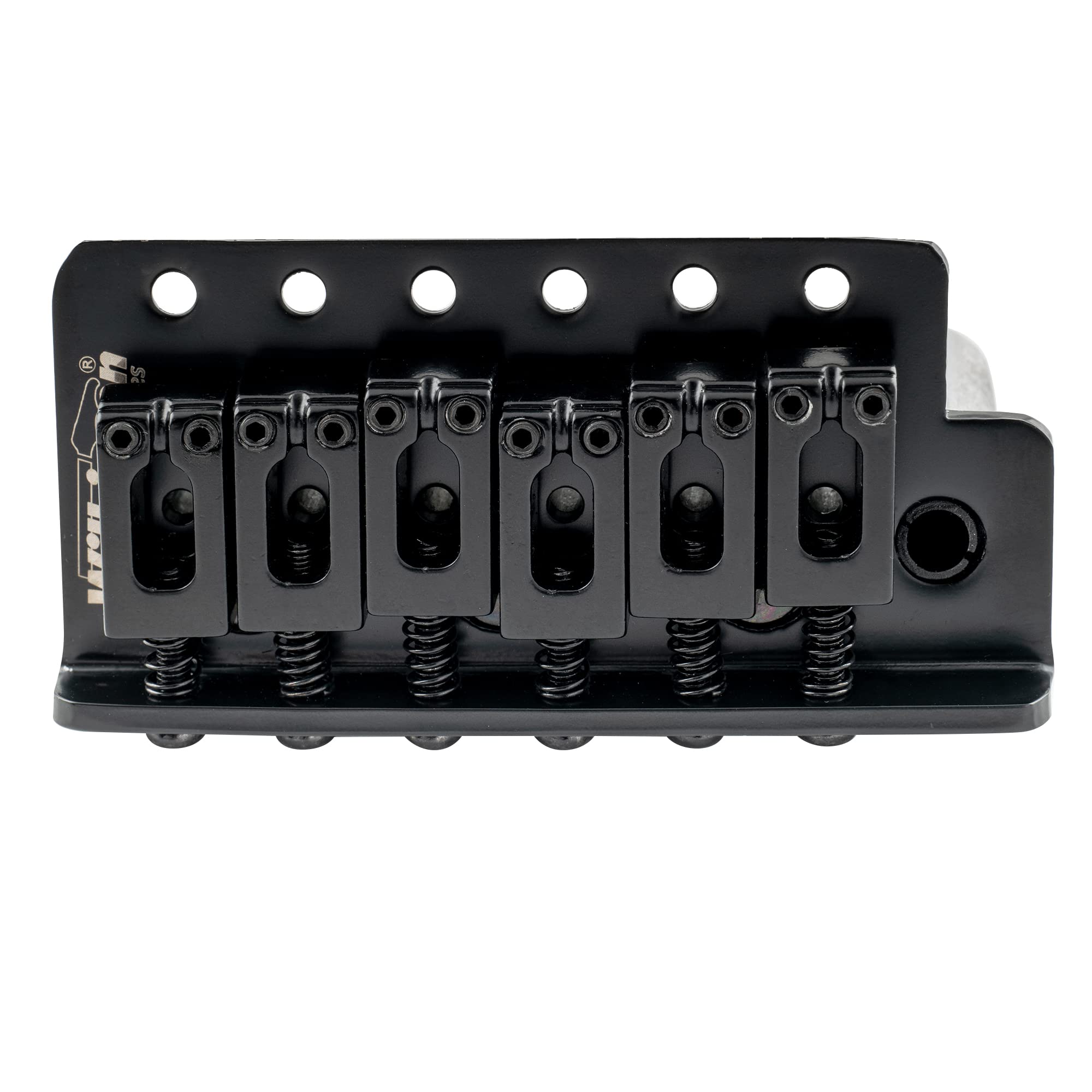 Wilkinson M Series 54Mm (2 1/8 Inch) String Spacing 6 Screw Modern Style Saddle Guitar Tremolo Bridge With Push In Arm 36Mm Bloc