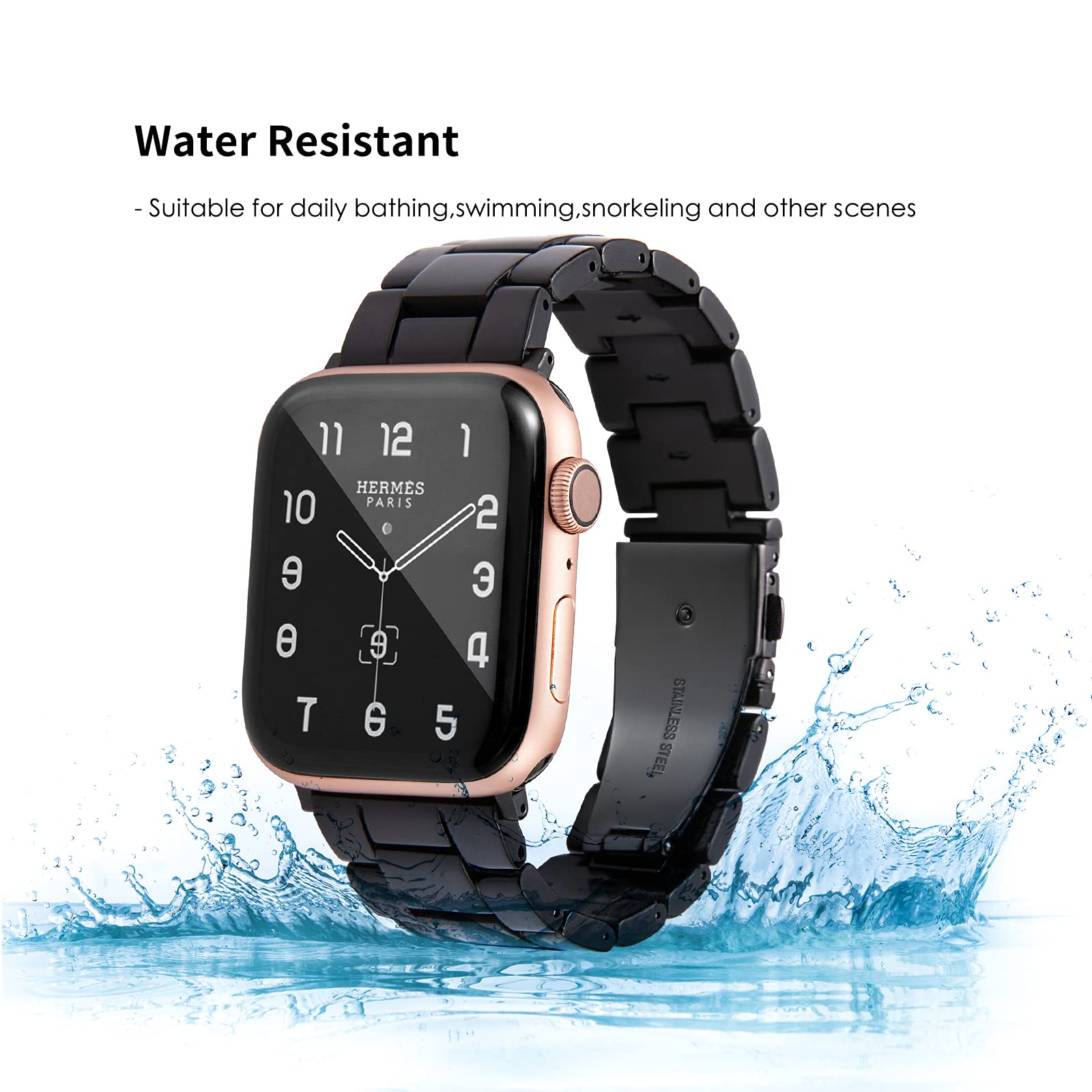 Hopo Compatible With Apple Watch Band,Thin Light Resin Strap Bracelet With Stainless Steel Buckle Replacement For Iwatch Series