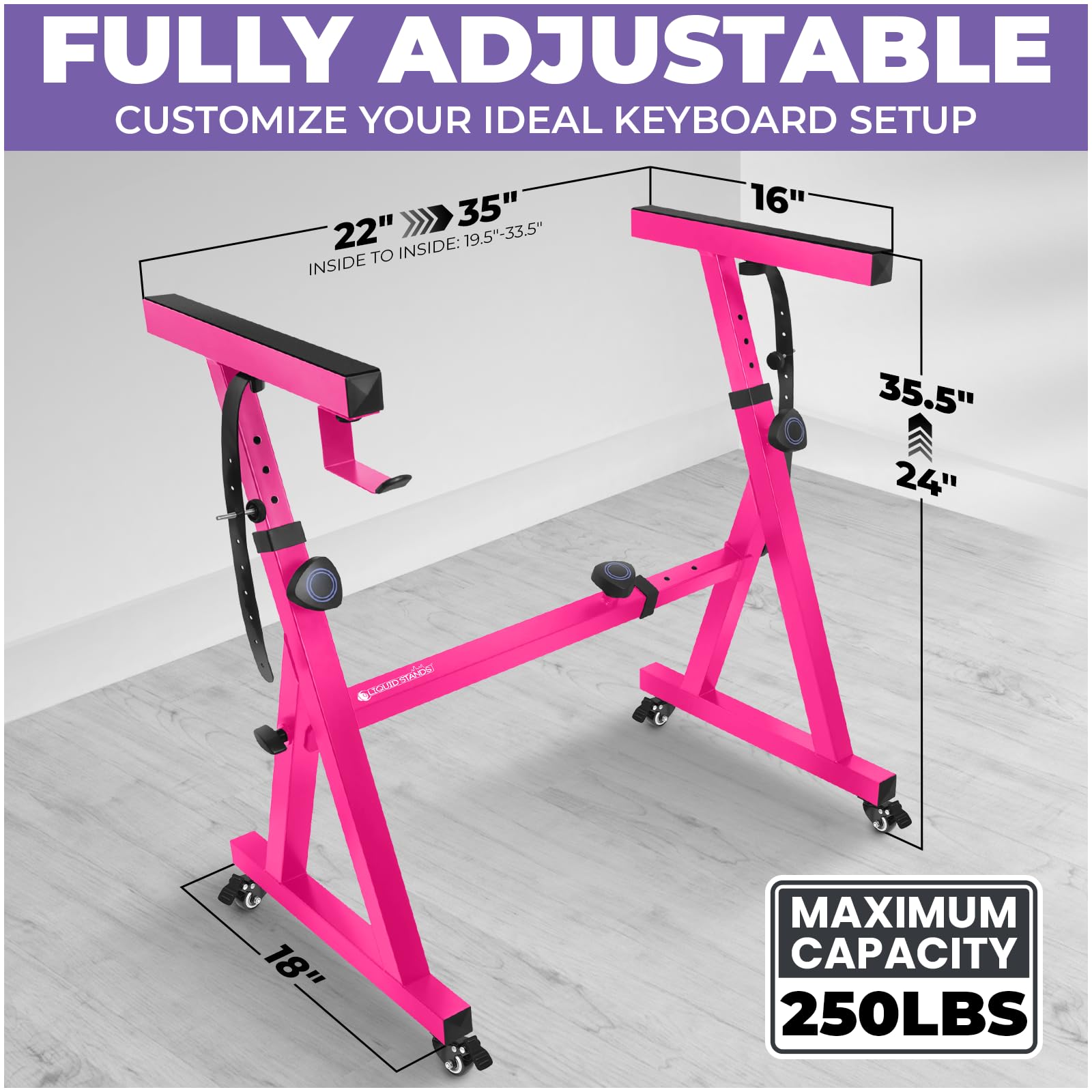 Liquid Stands Piano Keyboard Stand W/ Wheels   Z Style Adjustable And Portable Heavy Duty Music Stand For Kids And Adults   Fits