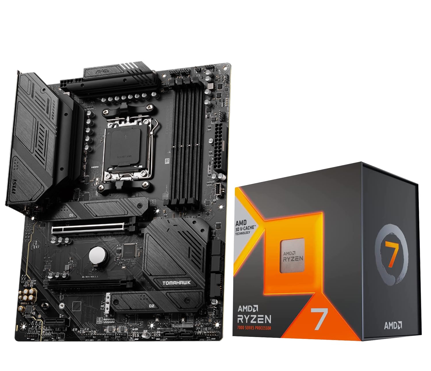 Inland Micro Center Amd Ryzen 7 7800X3D 8 Core16 Thread Desktop Processor Bundle With Msi Mag B650 Tomahawk Wifi Am5 Ddr5 Gaming