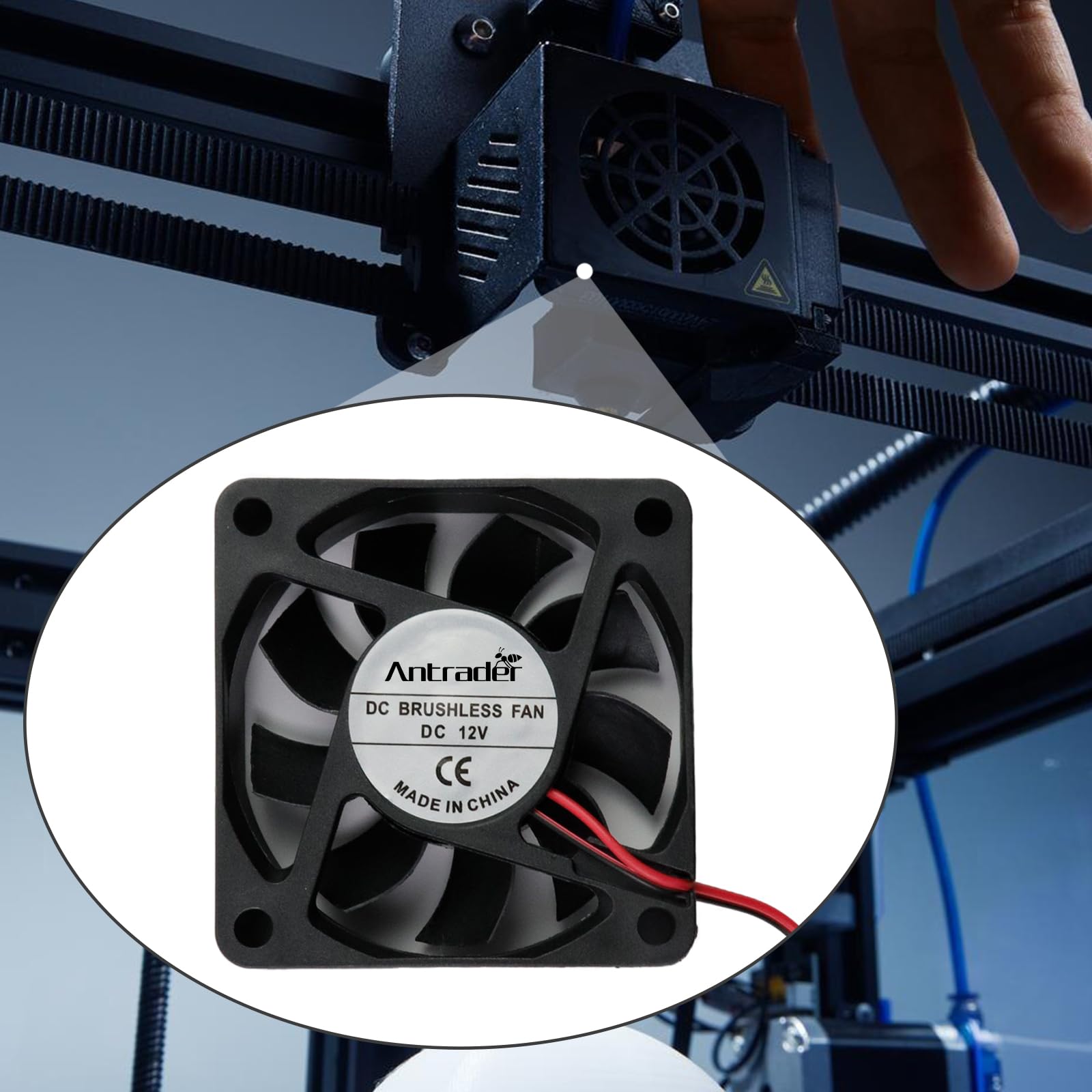 Antrader 3 Pack 60Mm X 60Mm X 15Mm 6015 12V Brushless Dc Cooling Fan 2Pin For Diy 3D Printer Extruder Humidifier