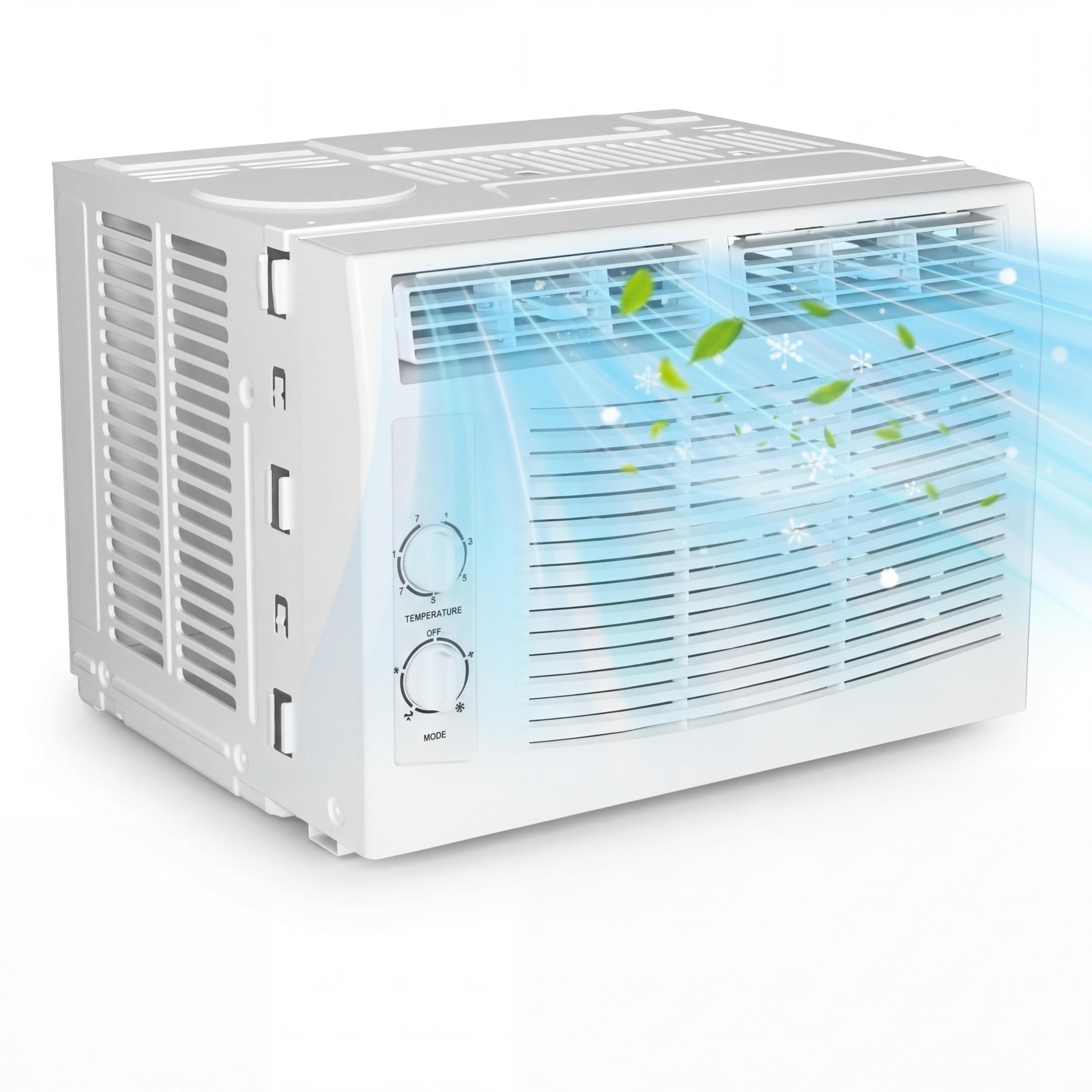 5000 BTU Window Air Conditioner Unit - Cools Rooms Up to 150 Sq.Ft., Low Noise and Energy Efficient, for Bedroom, Office, Dorm (